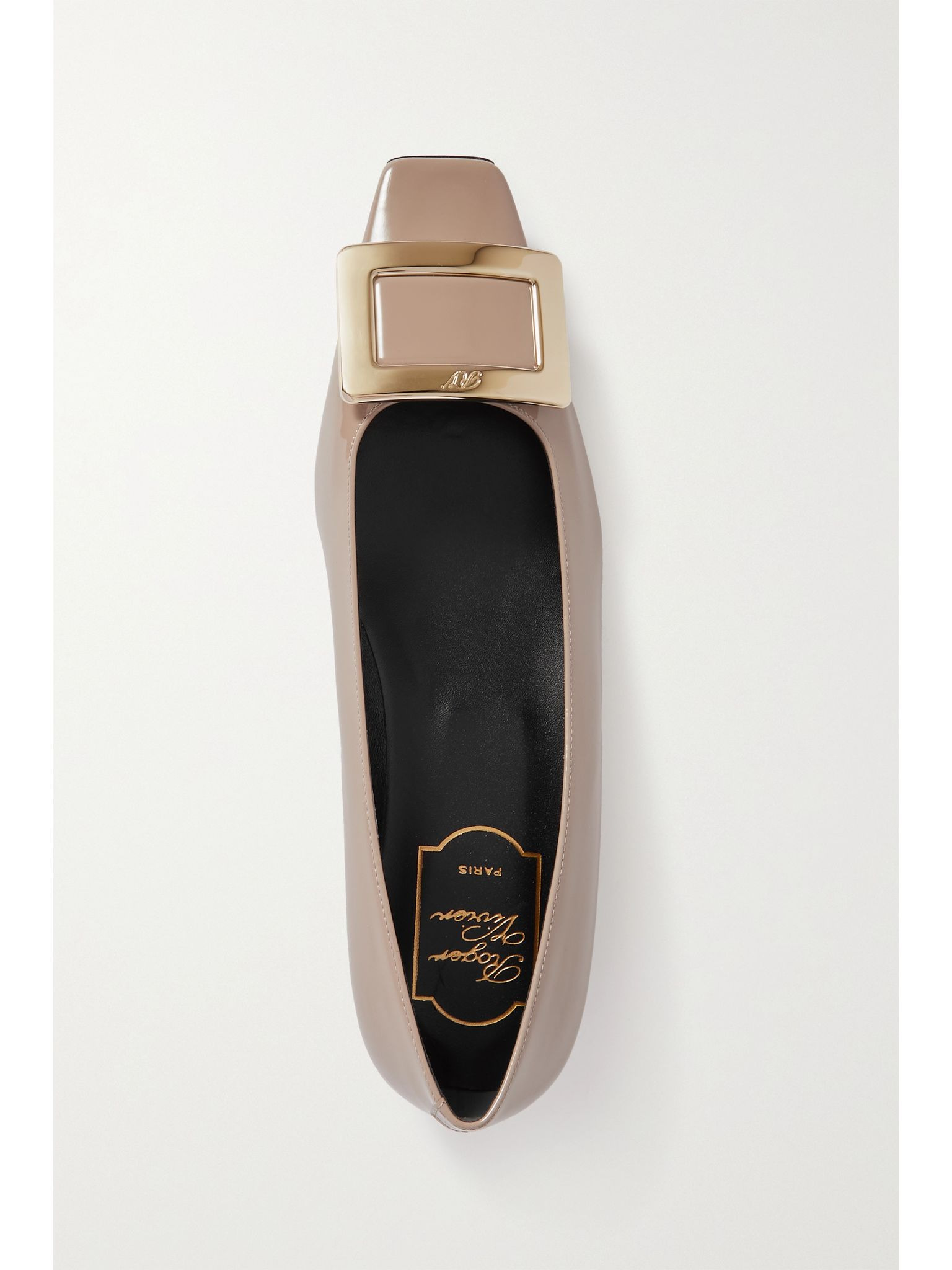 Belle Vivier patent-leather ballet flats Taupe - 5