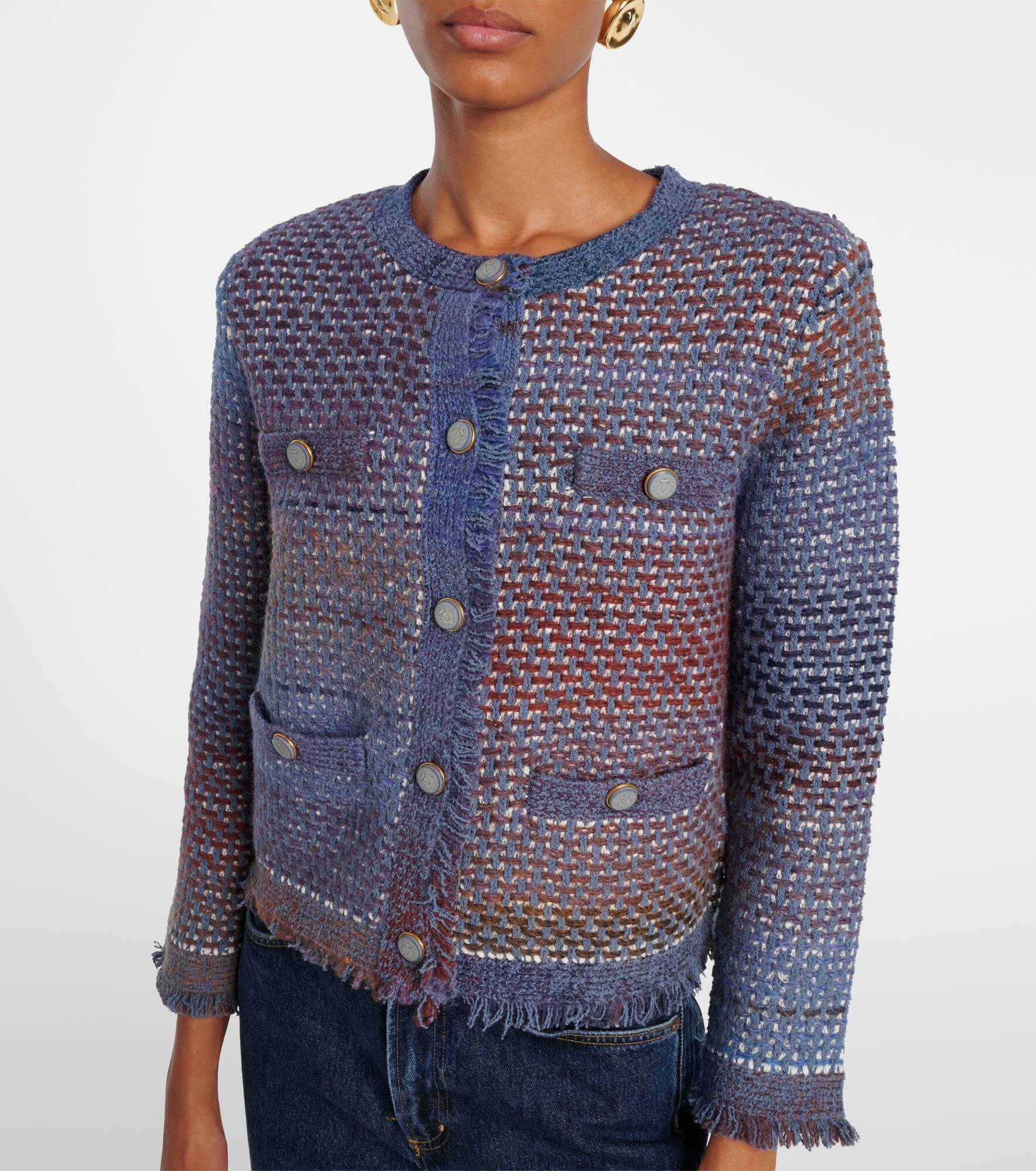 Fringed cotton-blend cardigan - 6