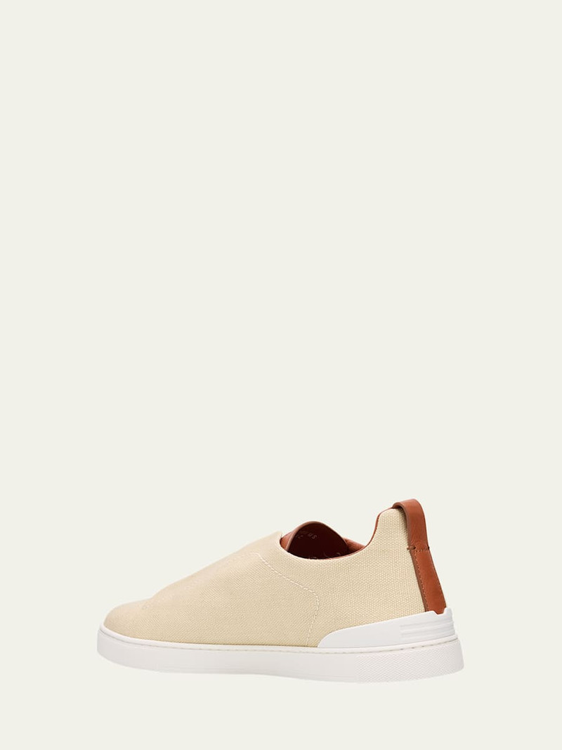 ZEGNA Men's Triple Stitch Linen Slip-On Sneakers outlook