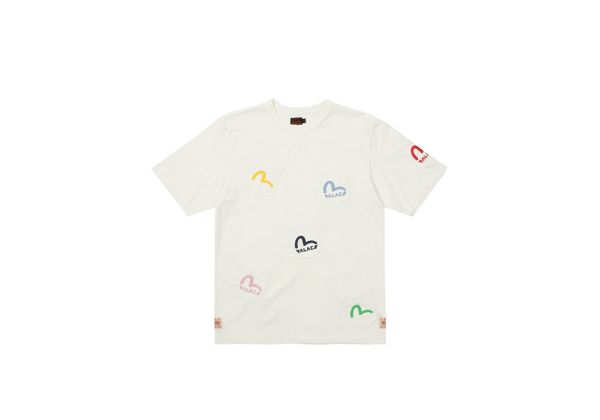 PALACE EVISU MULTI POCKET T-SHIRT EGRET - 1