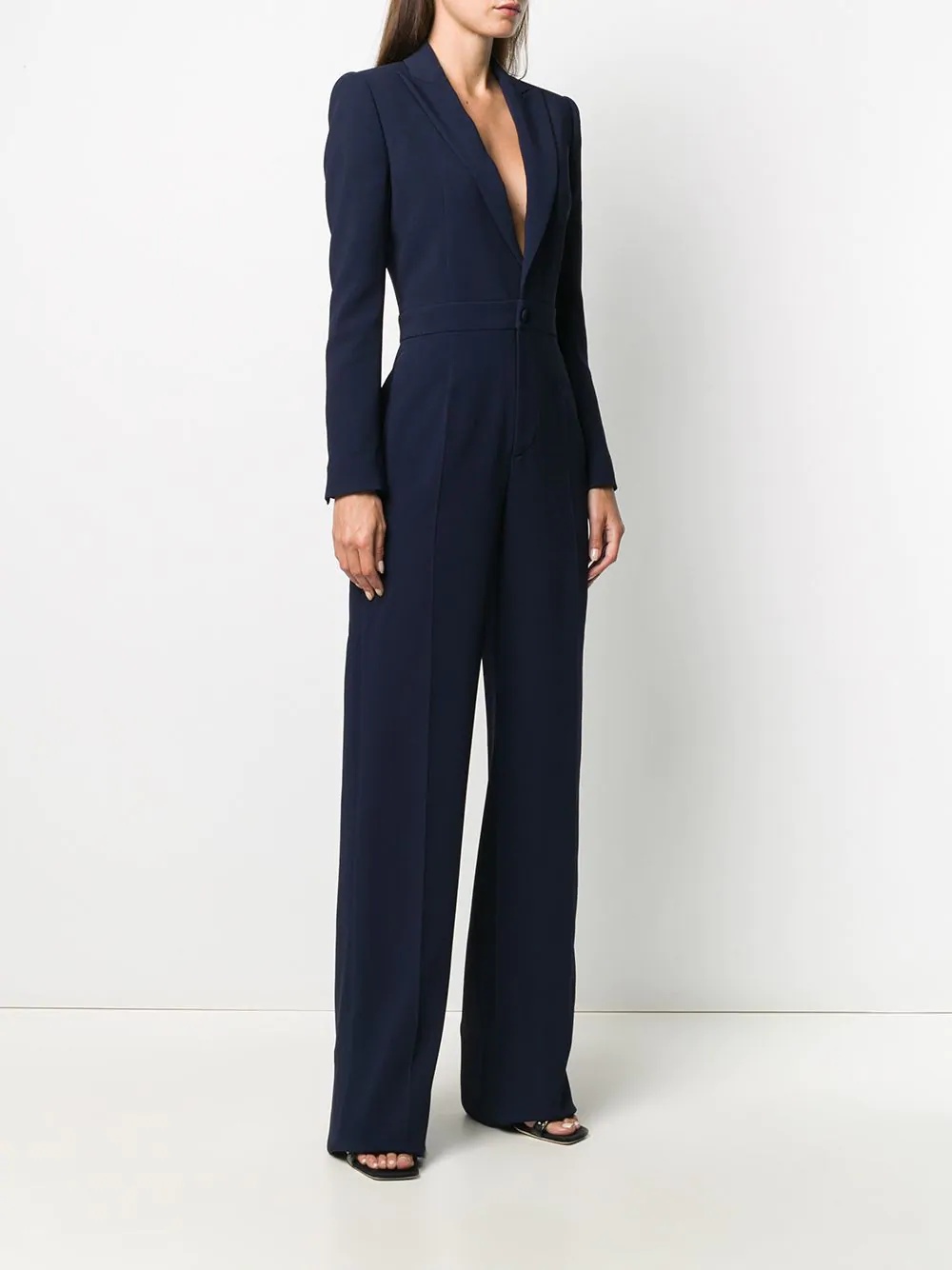 tailored V-neck jumpsuit - 3