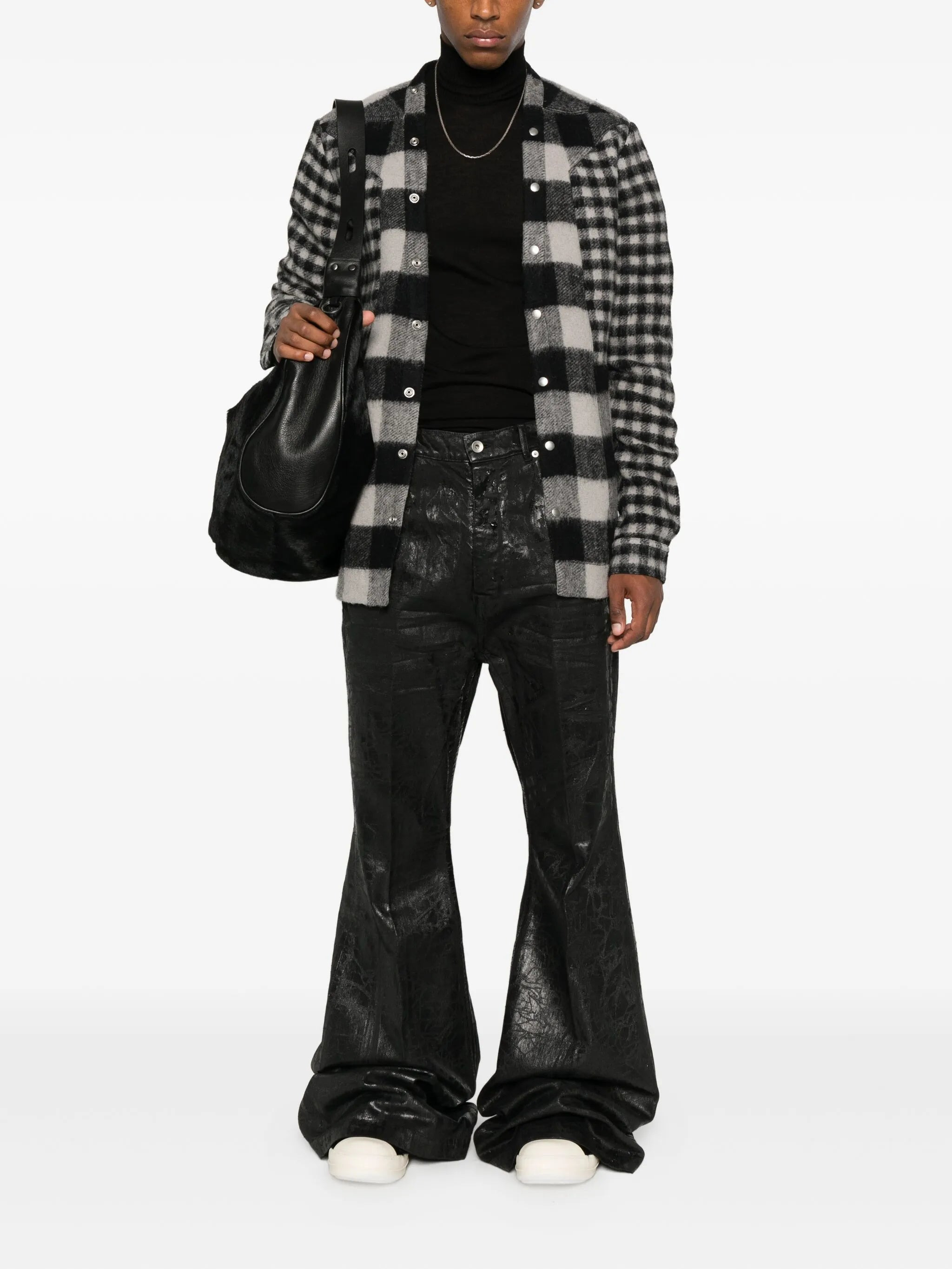 Rick Owens Metallic-effect Flared Trousers - 3