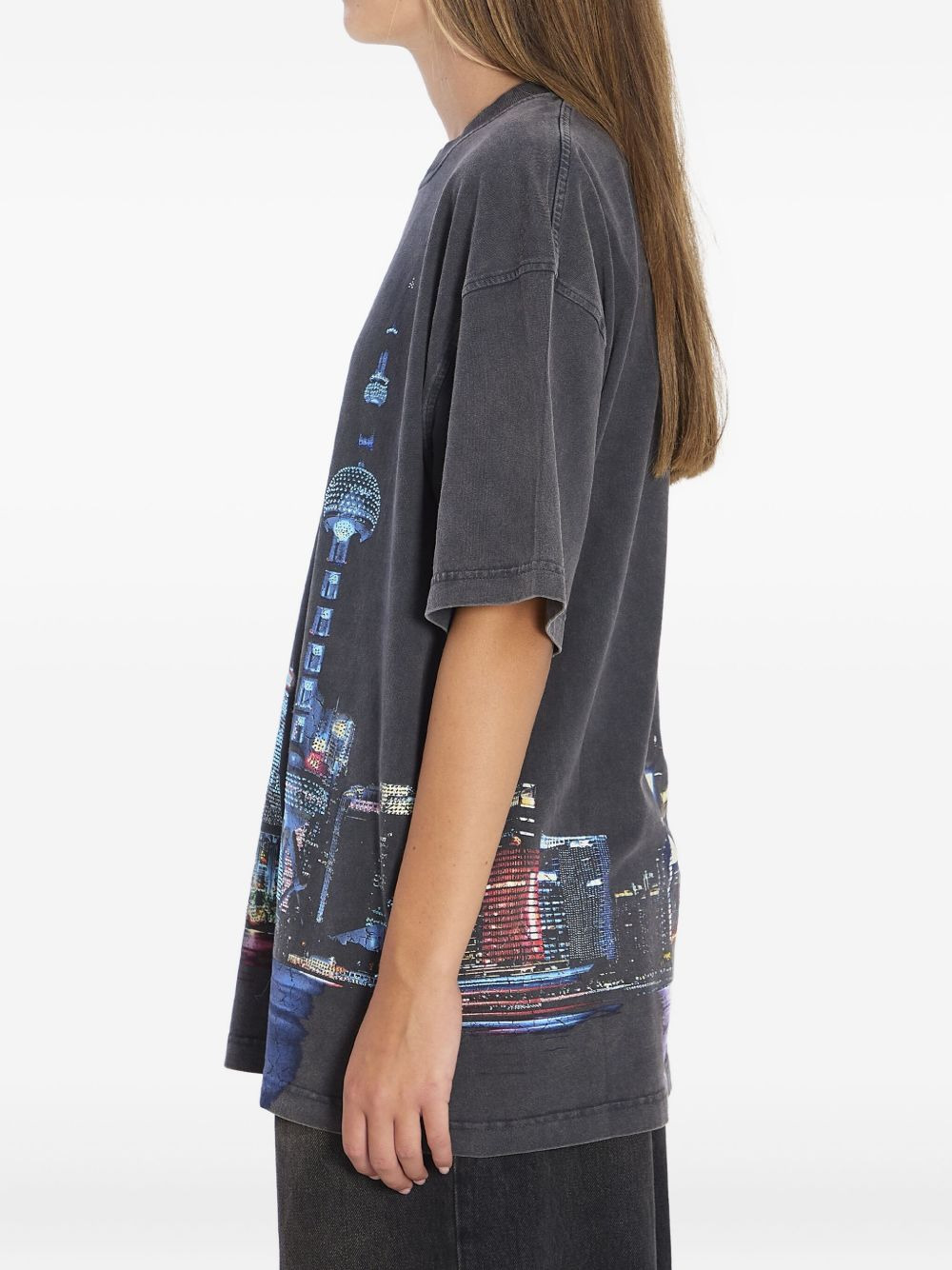 printed rhinestone-embellished  T-shirt - 3
