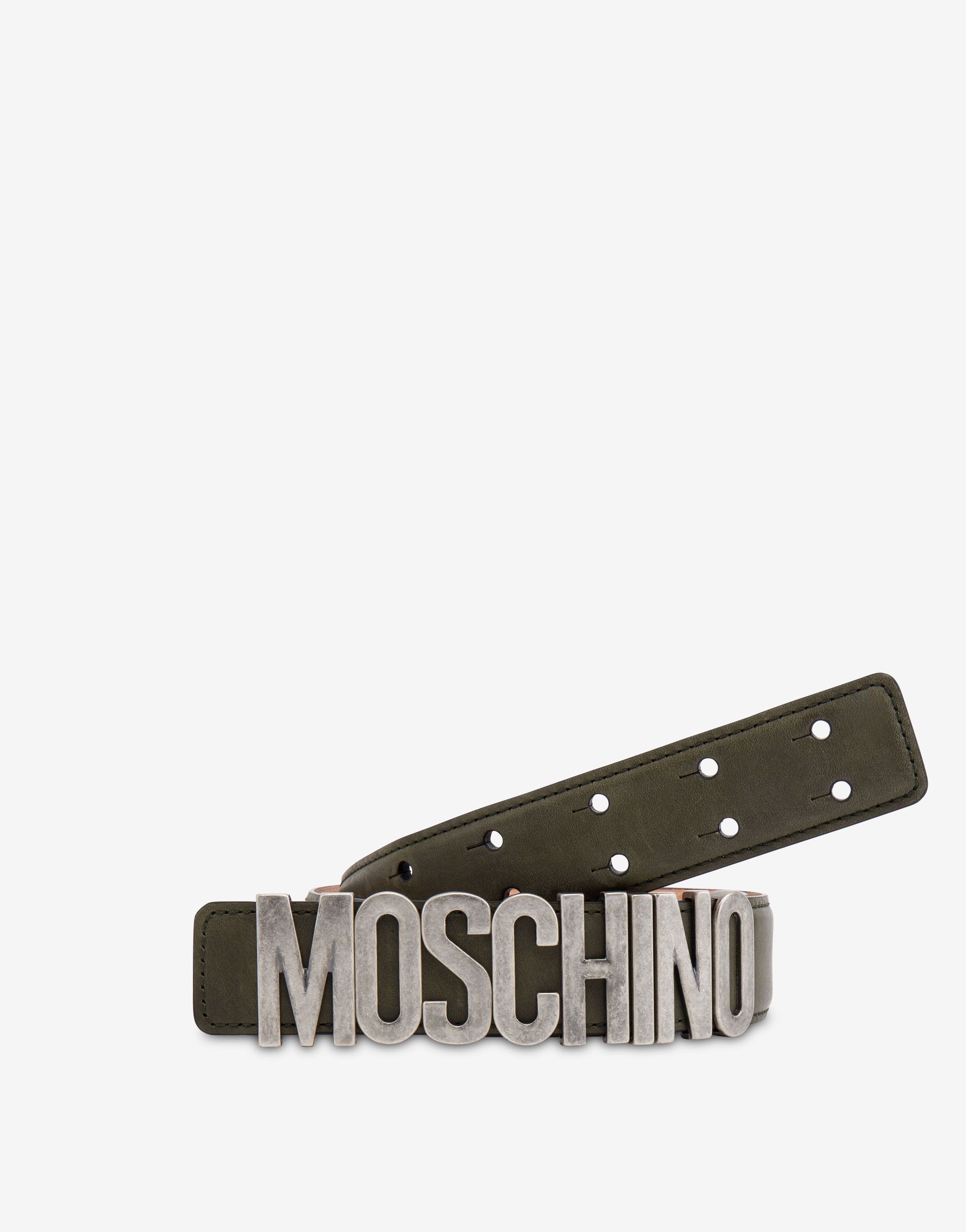 LETTERING LOGO ANTIQUED CALFSKIN BELT - 3