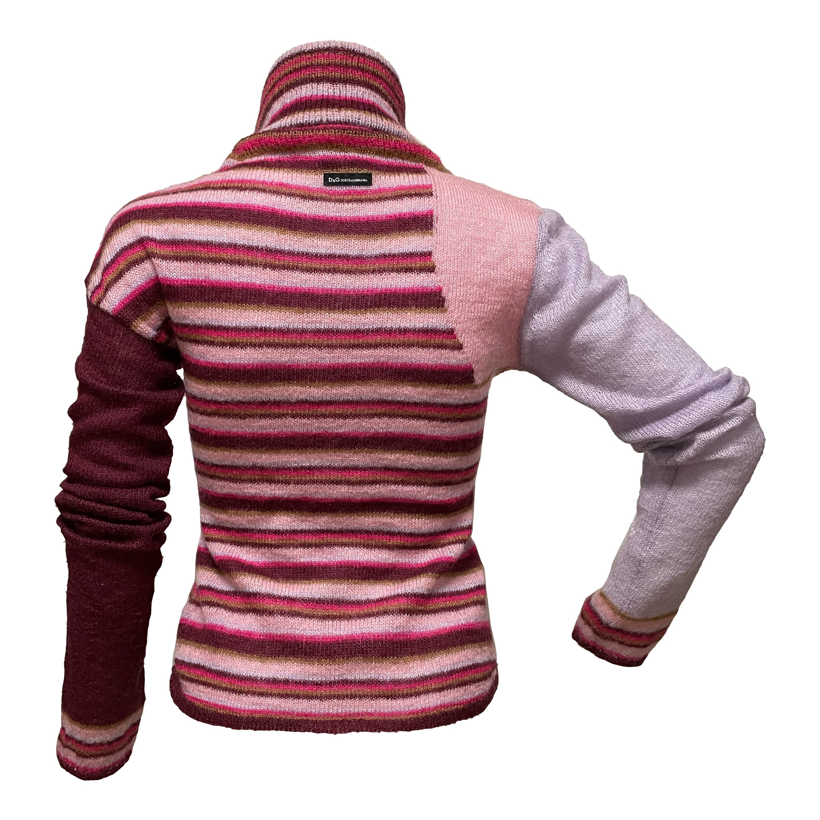 D&G - D&G Fall Winter 2000 Striped Turtleneck Sweater - 2