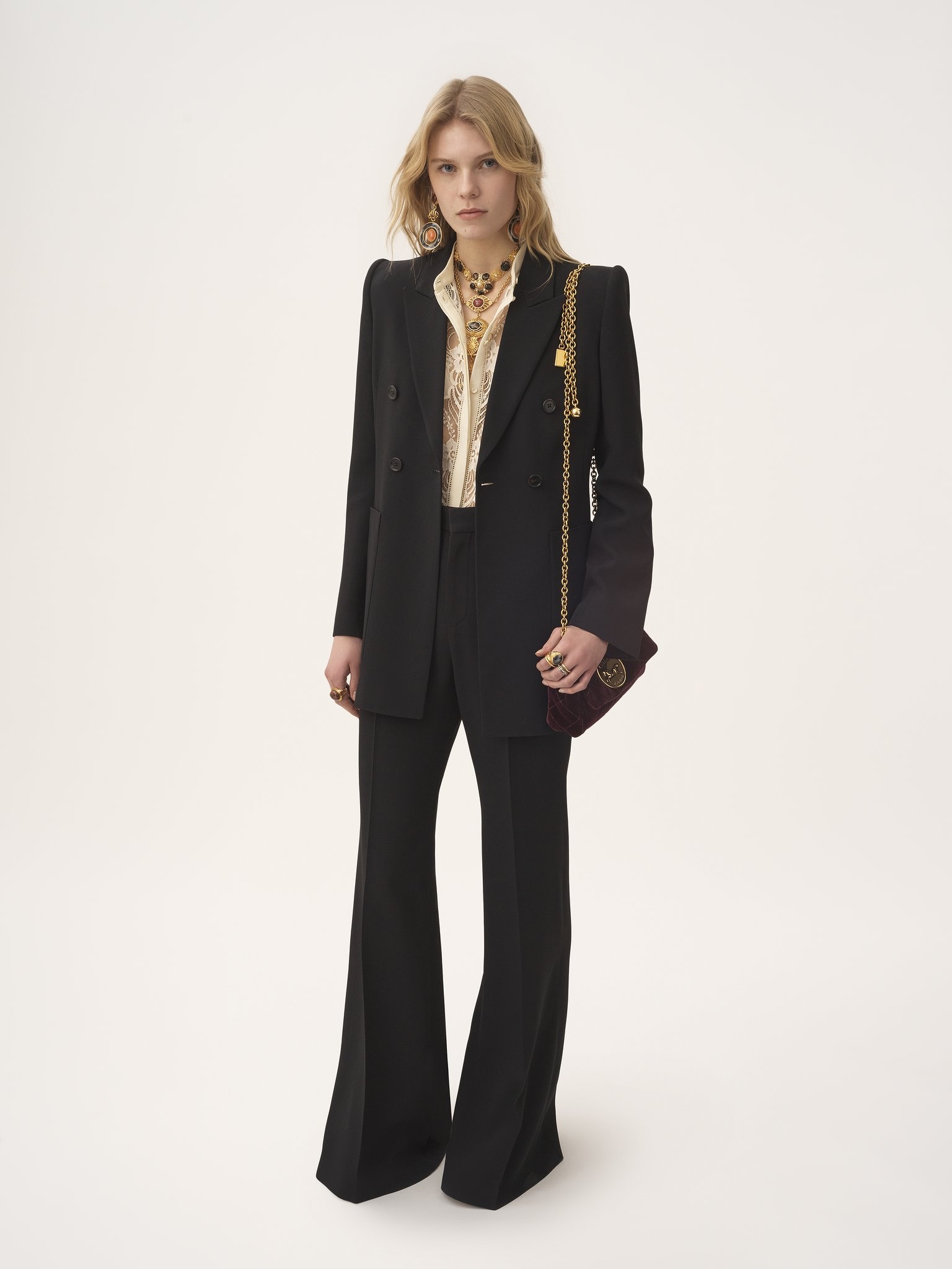 DOUBLE-BREASTED TAILORED JACKET IN A CRÊPE MIX - 3