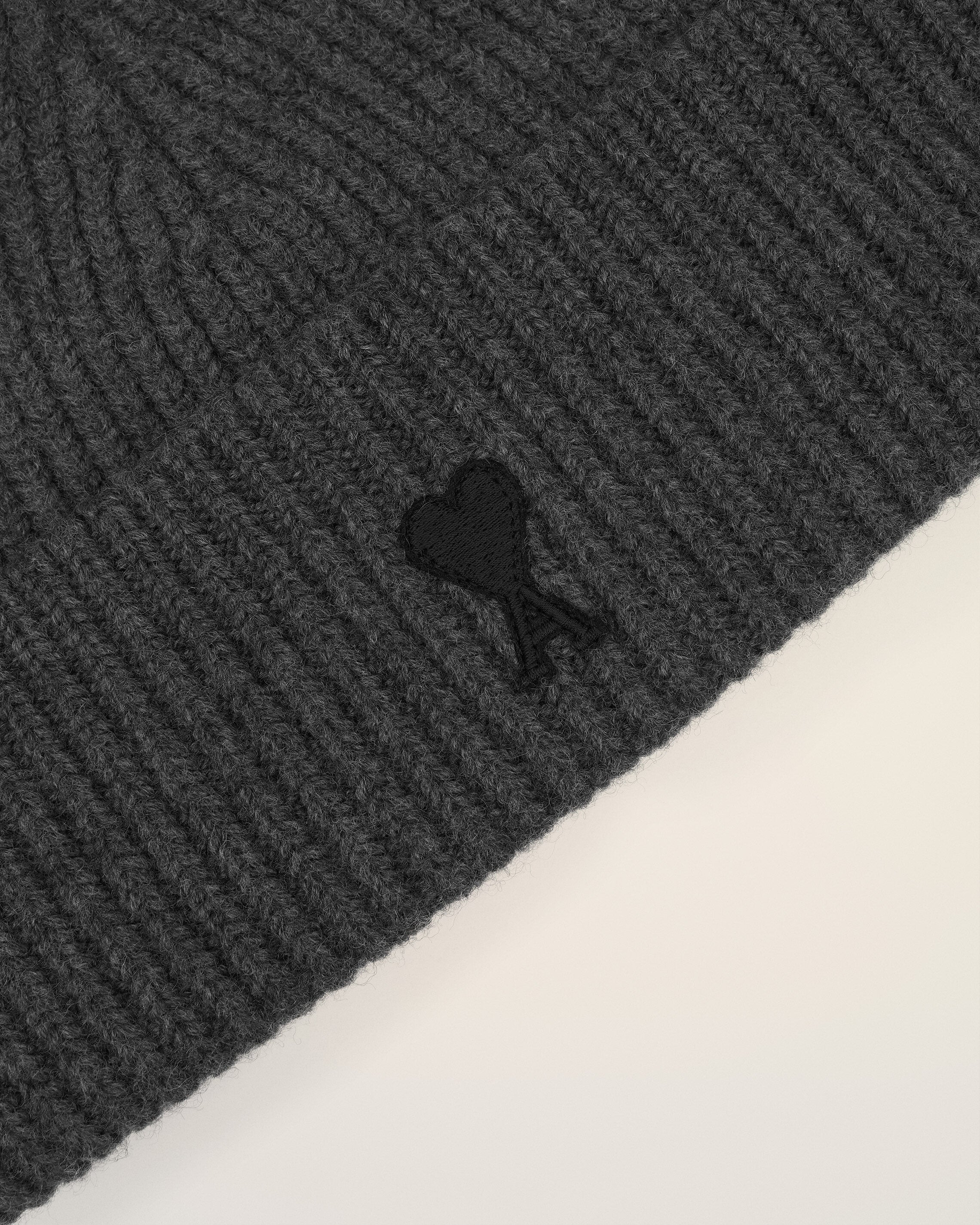 GREY WOOL AMI DE COEUR BEANIE - 3