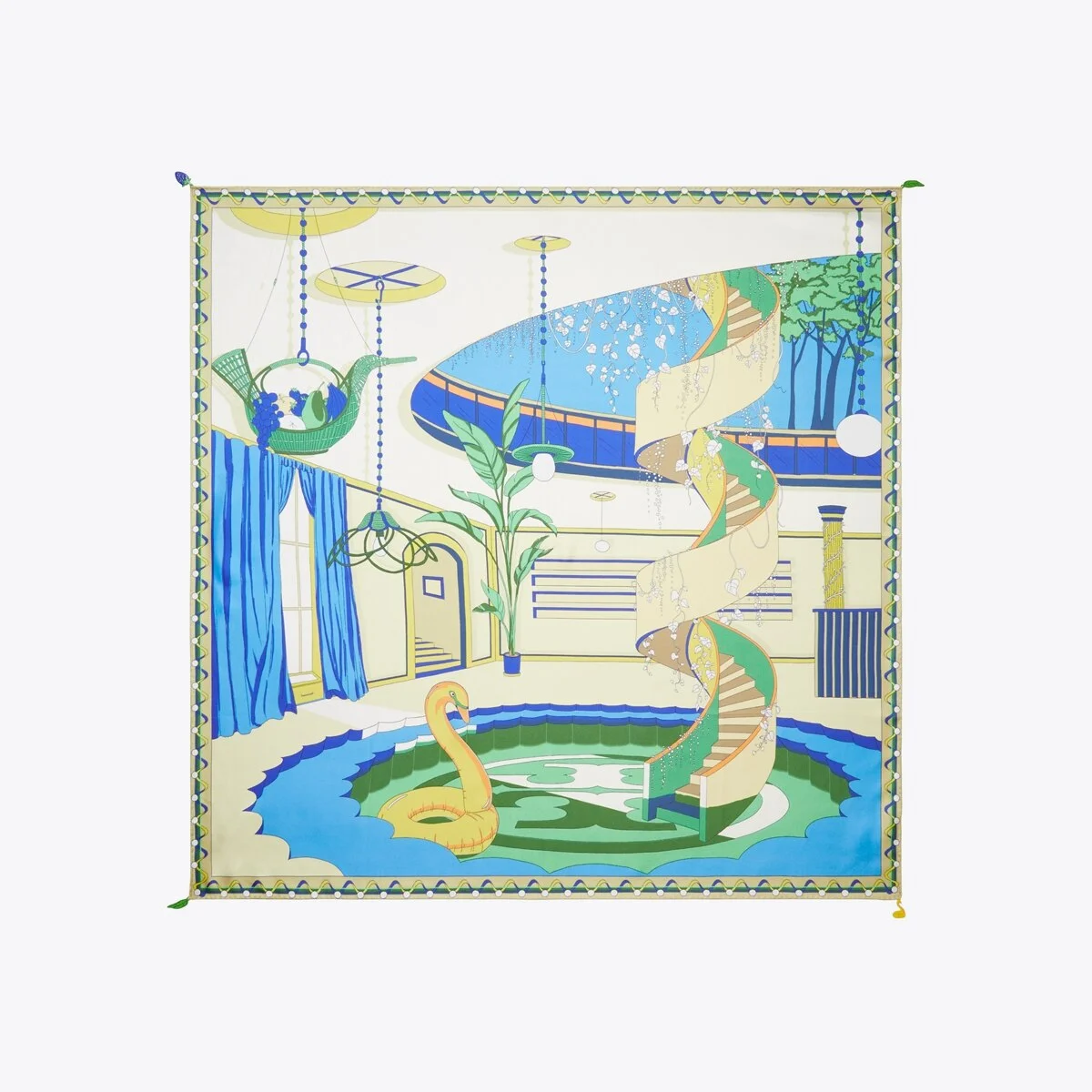 The Pool Silk Square Scarf - 1