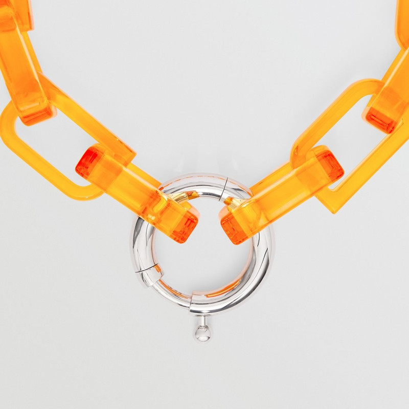 Burberry Palladium-plated Clasp Chain-link Necklace outlook