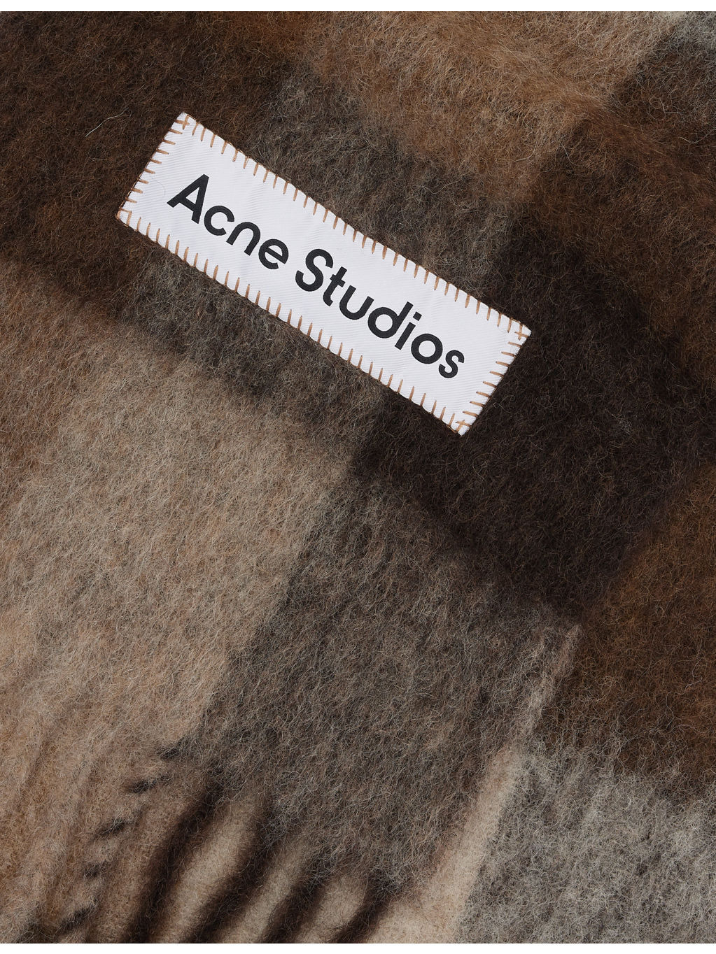 Checked Fringed Knitted Scarf - 3