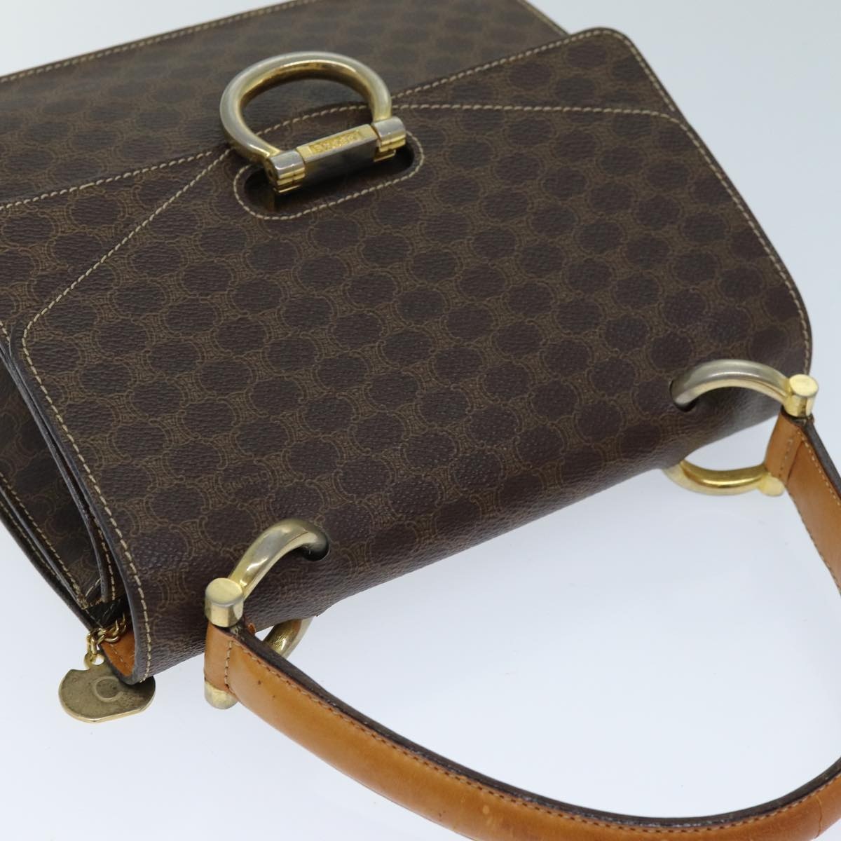 CELINE Macadam Canvas Hand Bag Pvc Brown - 6