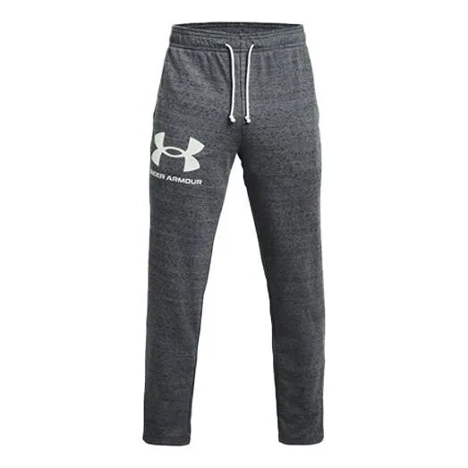 Under Armour Rival Terry Logo Fleece Sweatpants 'Pitch Grey' 1361644-012 - 1
