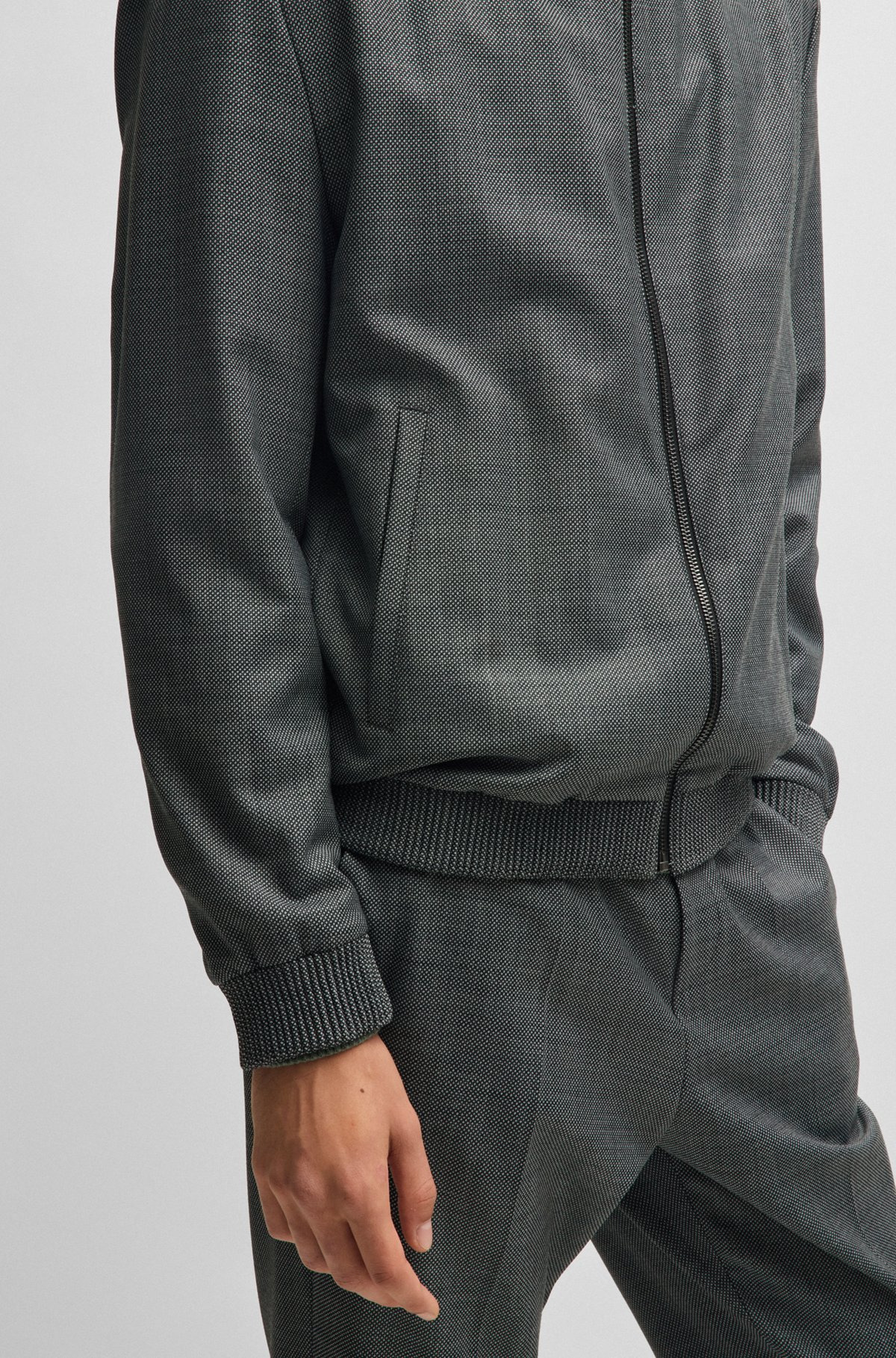 SLIM-FIT JACKET IN MICRO-PATTERNED BIRDSEYE CLOTH - 6