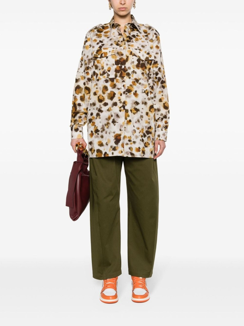 MSGM watercolour-print cotton shirt outlook