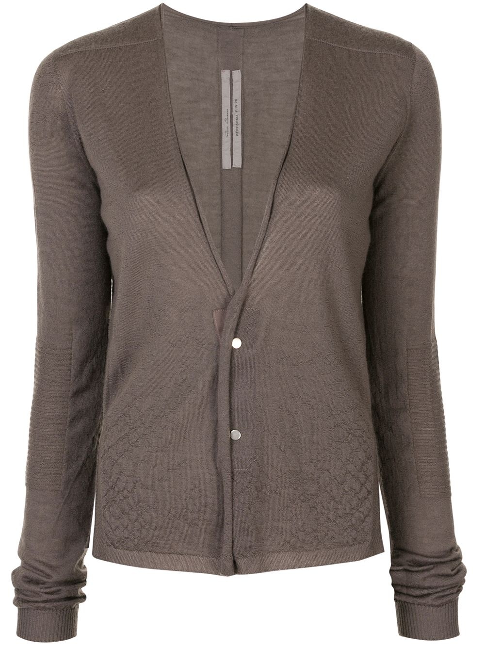 ribbed detail cashmere cardigan - 1