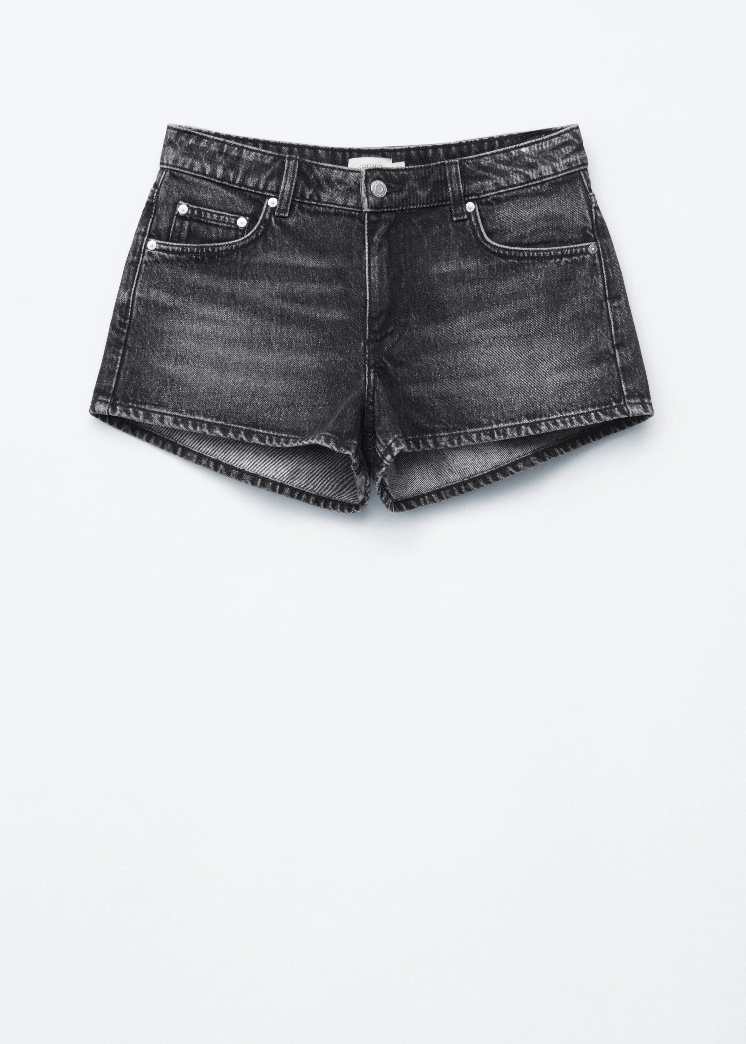 Low-Waist Denim Mini Shorts - 1
