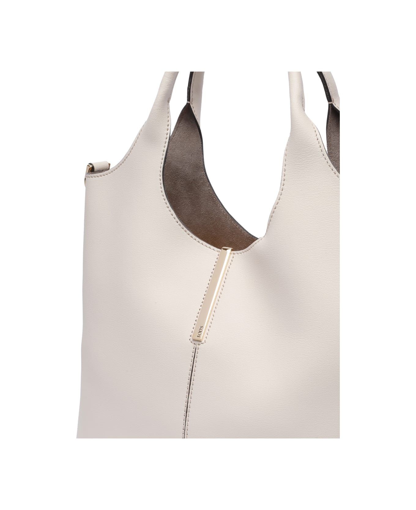 White Leather Shopping Bag - 4