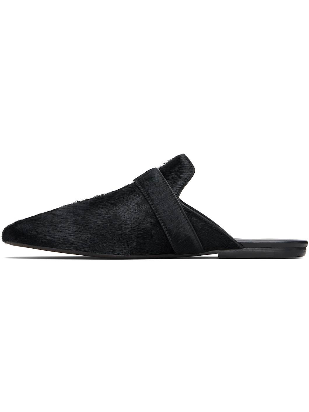 Black Hair-On Leather Loafers - 3