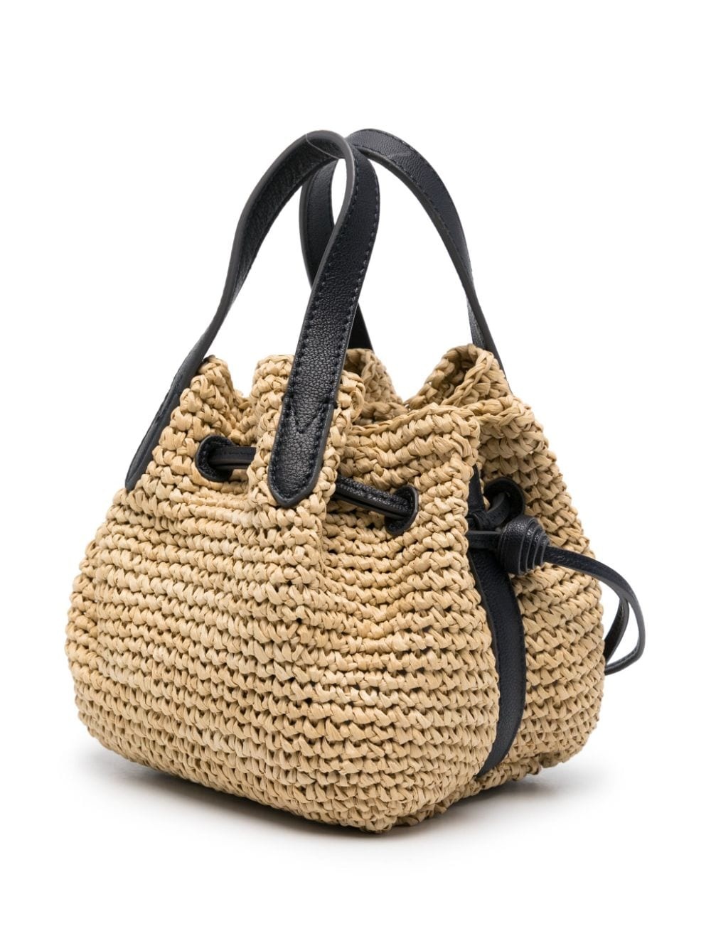 small raffia bucket bag - 3