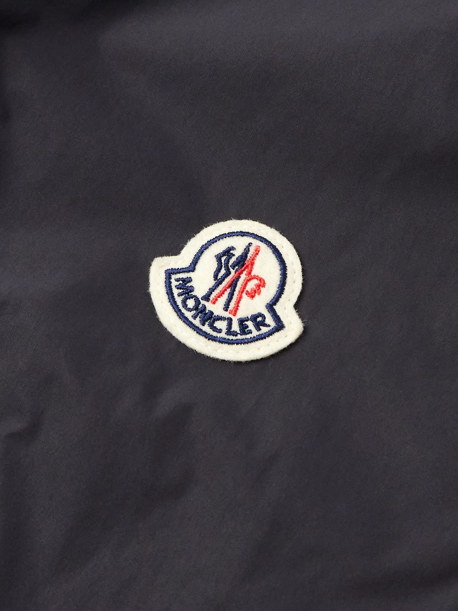 Logo-Appliquéd Grosgrain-Trimmed Shell Overshirt Black - 5