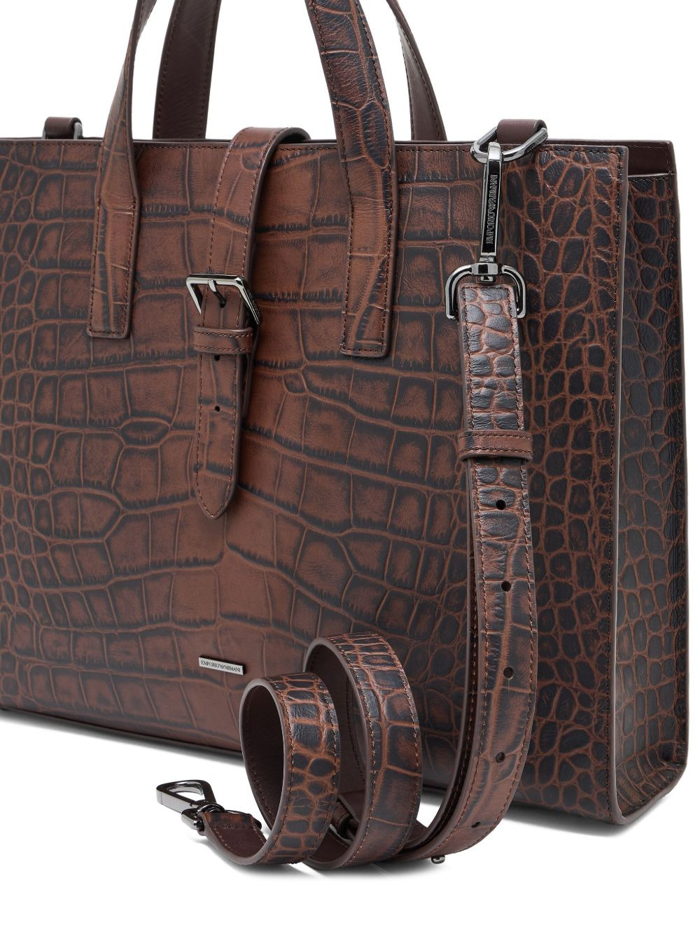 crocodile-effect buckled briefcase - 5