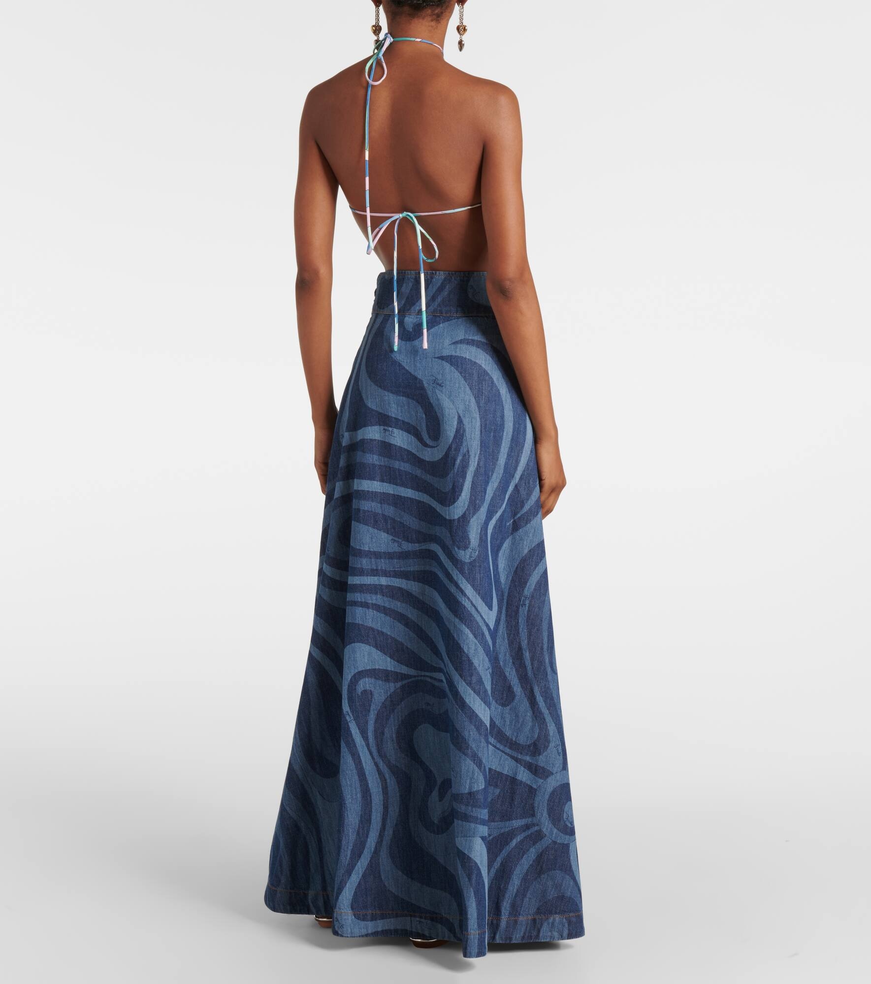 Marmo high-rise denim maxi skirt - 3
