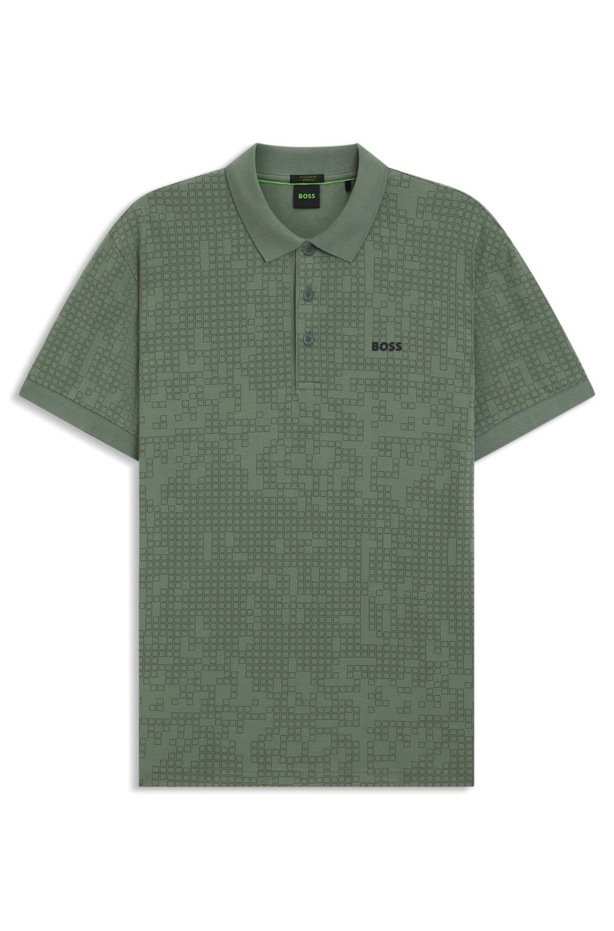 COTTON-PIQUÉ POLO SHIRT WITH ALL-OVER PRINT - 1