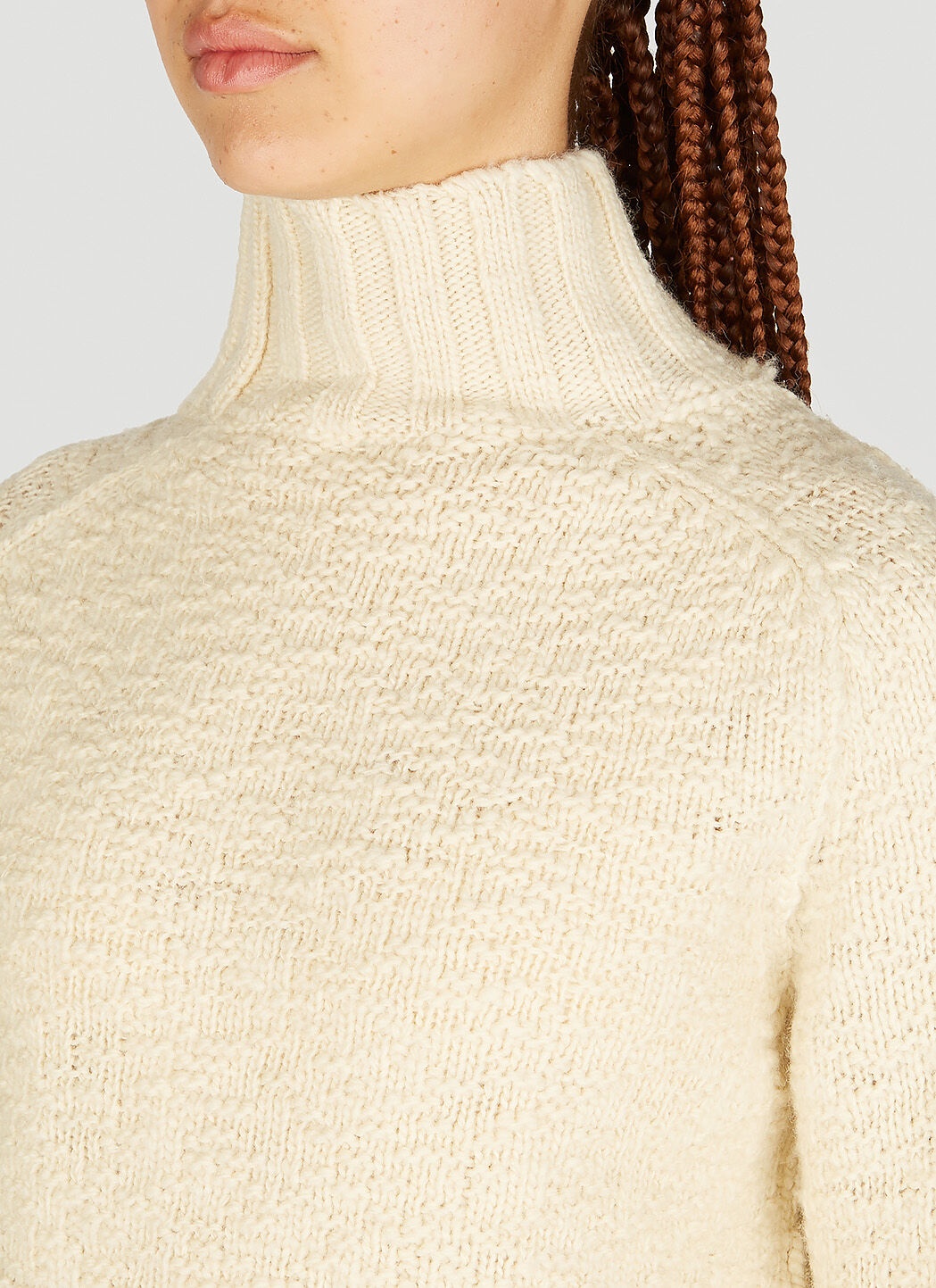 High neck Textured Knit Sweater - 5