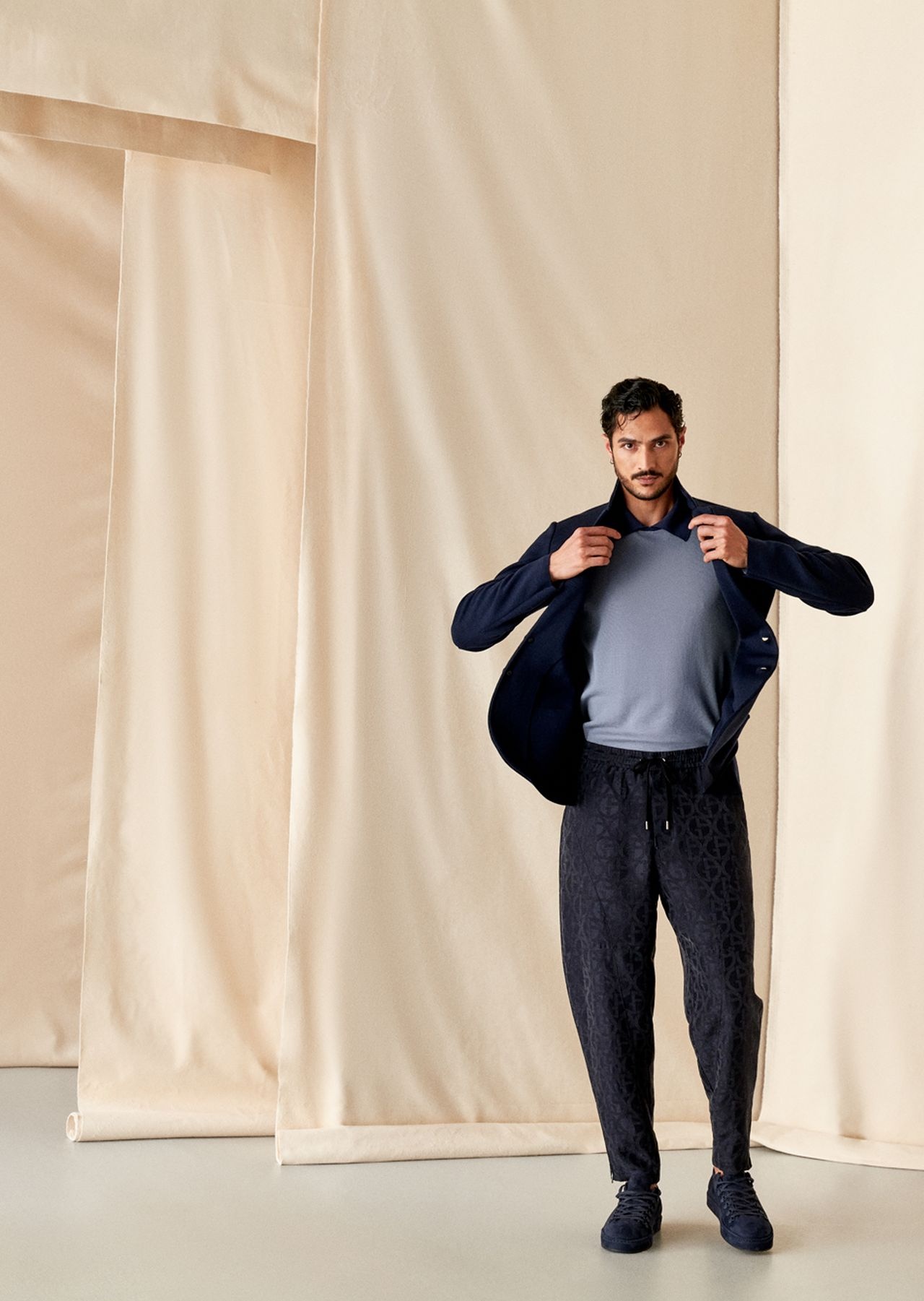 Single-breasted crinkled wool flannel jacket - 7