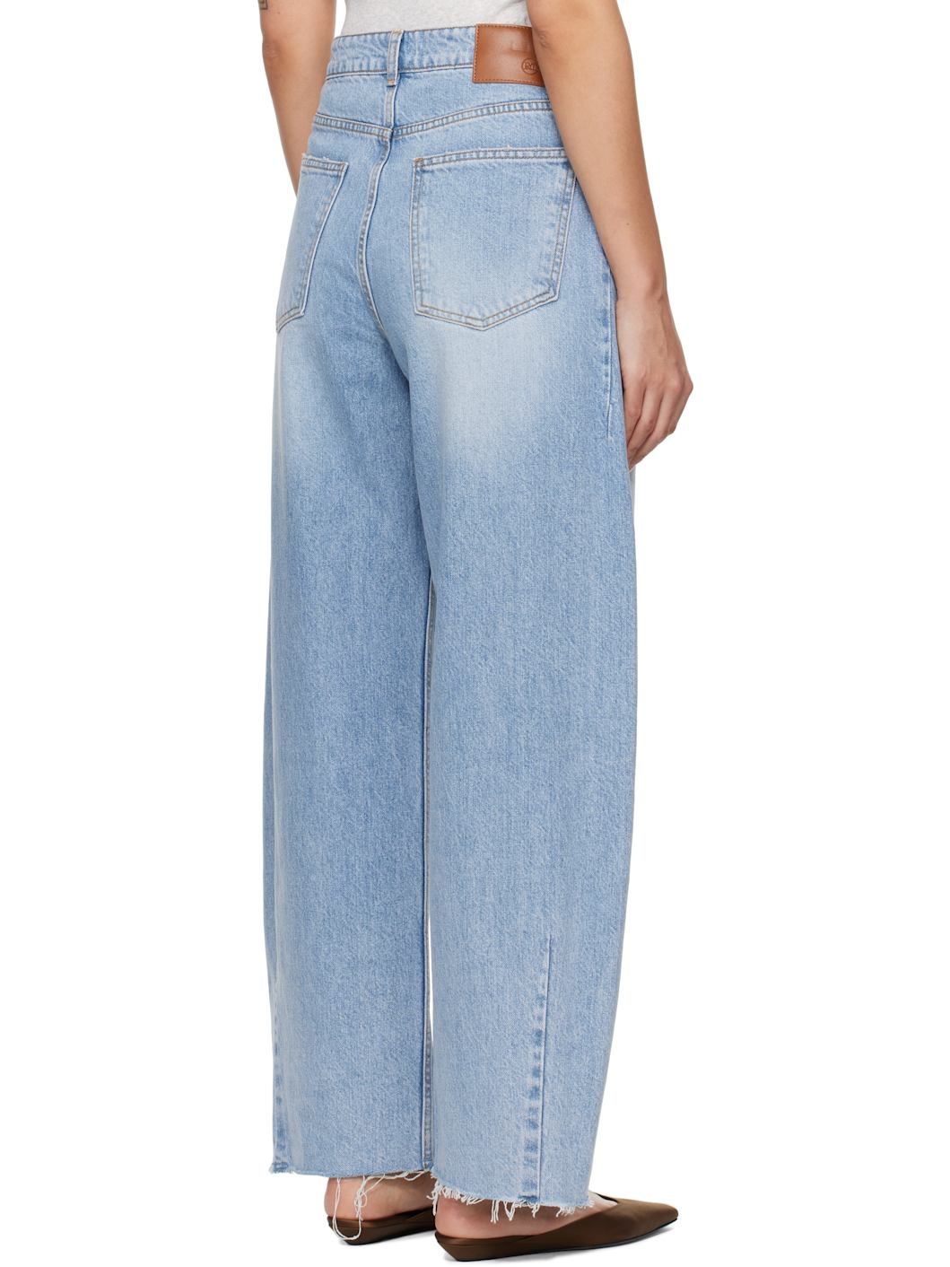 Blue 90s High-Rise Curved Leg Jeans - 3