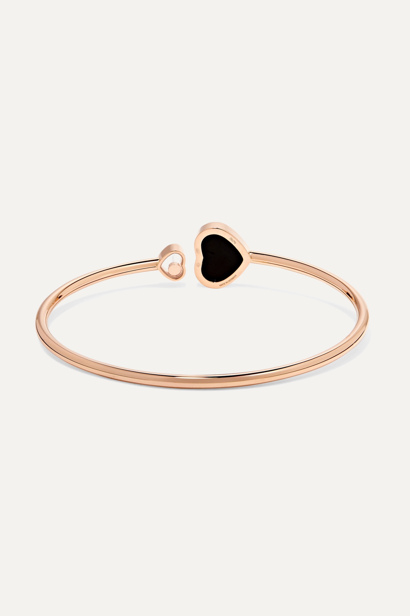 Happy Hearts 18-karat rose gold, onyx and diamond cuff - 3