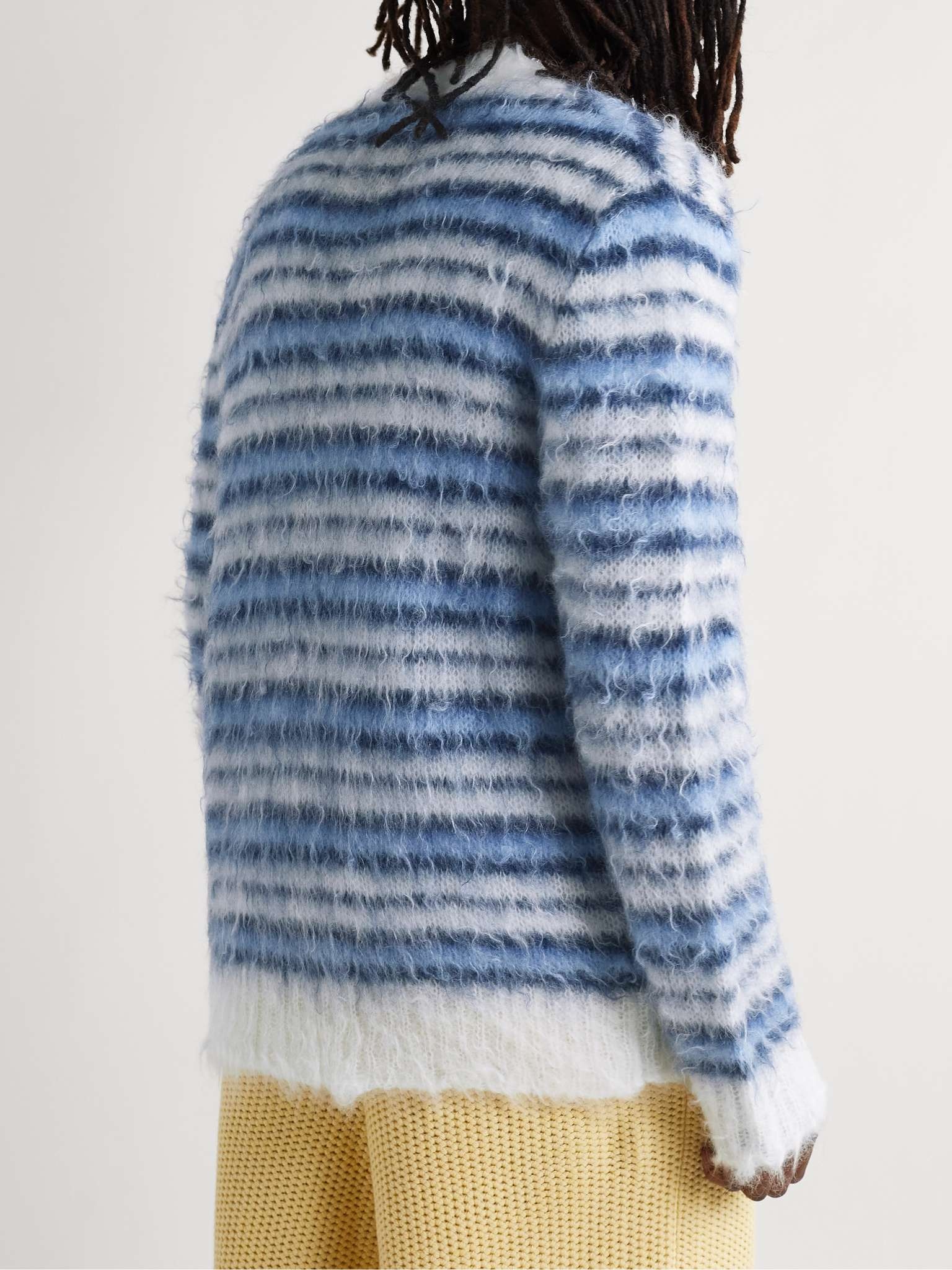 Striped Brushed Mohair-Blend Cardigan - 4
