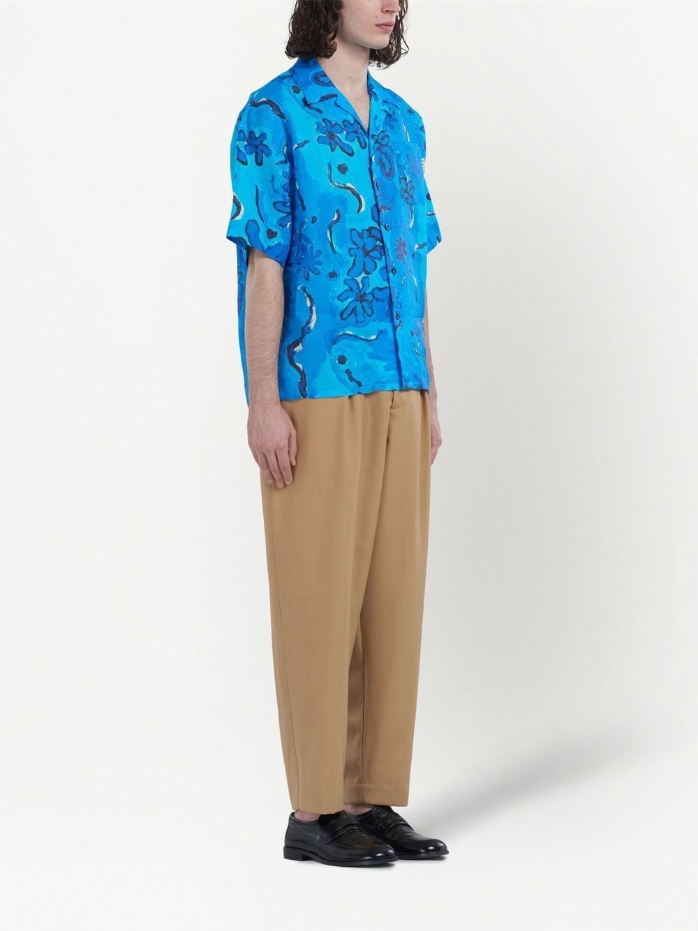 floral-print short-sleeve shirt - 1