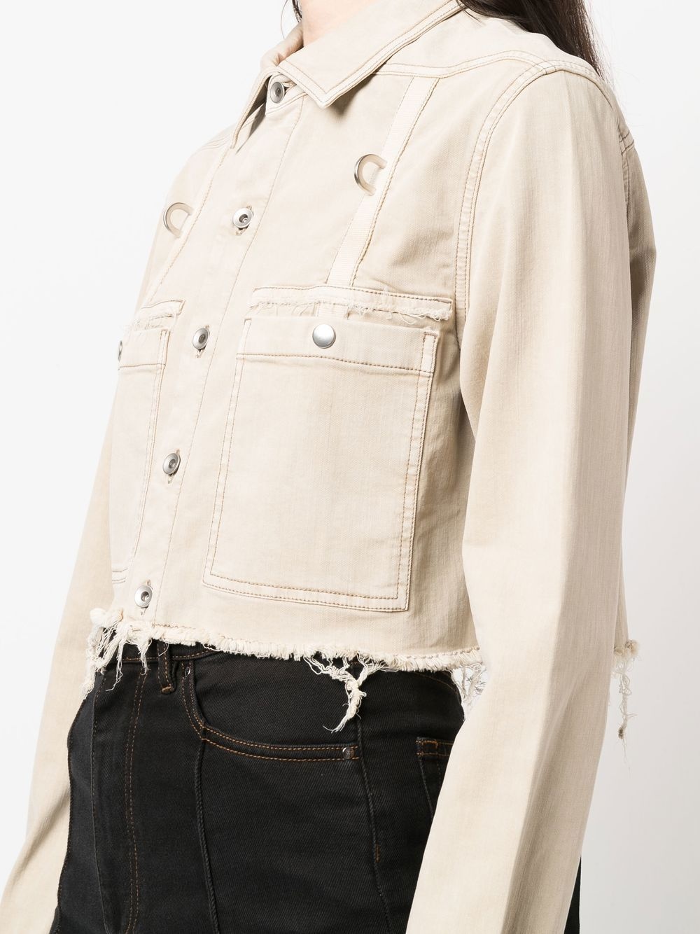 raw-cut cropped shirt jacket - 5