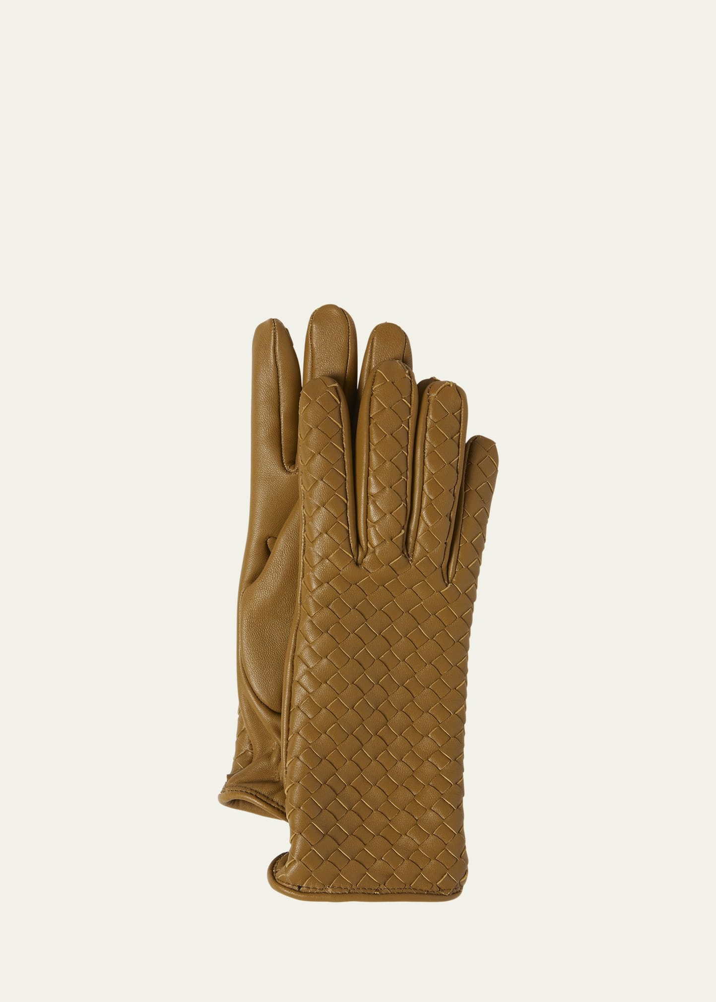 Woven Nappa Leather Gloves - 1