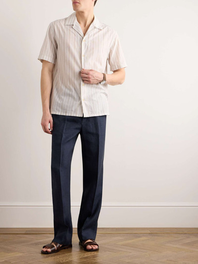Brioni Asolo Straight-Leg Linen Drawstring Trousers outlook