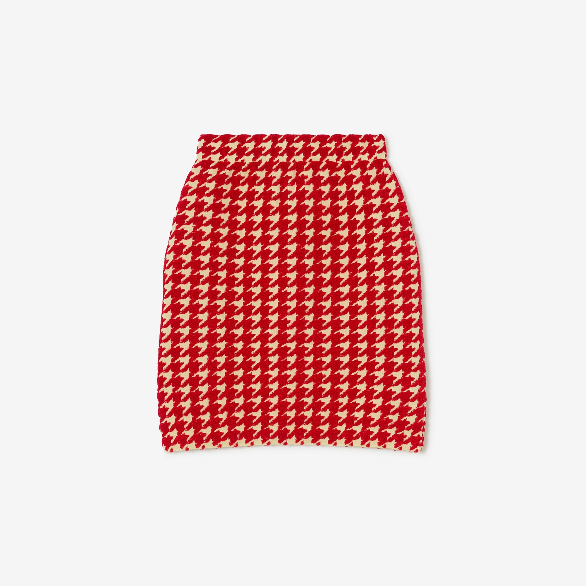 Houndstooth Nylon Blend Mini Skirt - 1