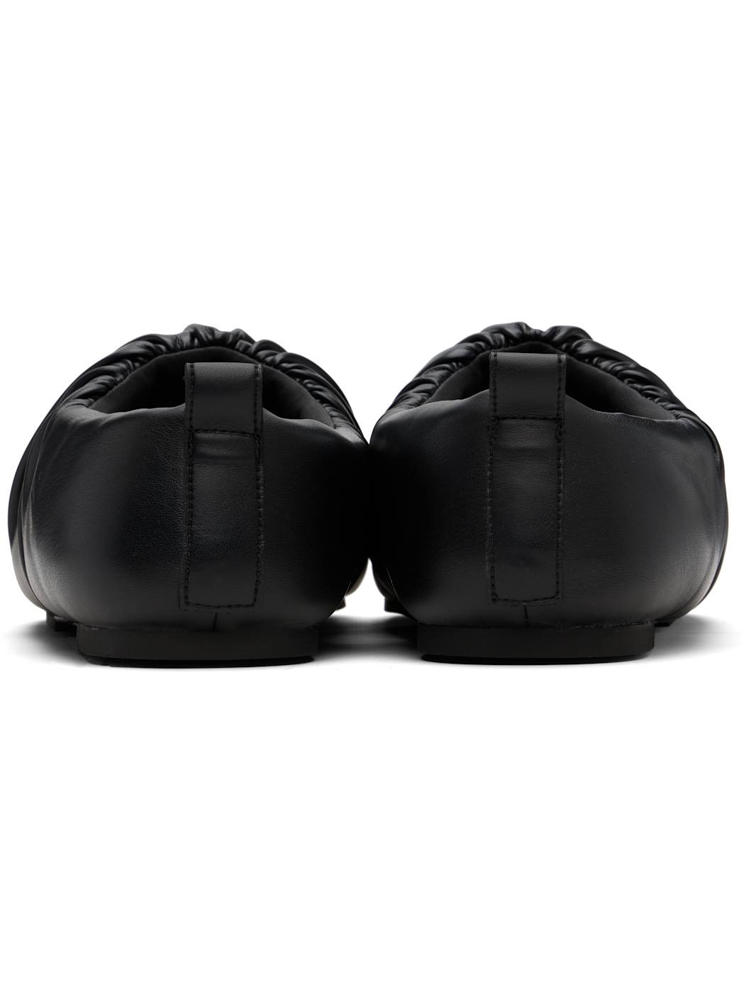 Black Wrinkle Flat Slippers - 2