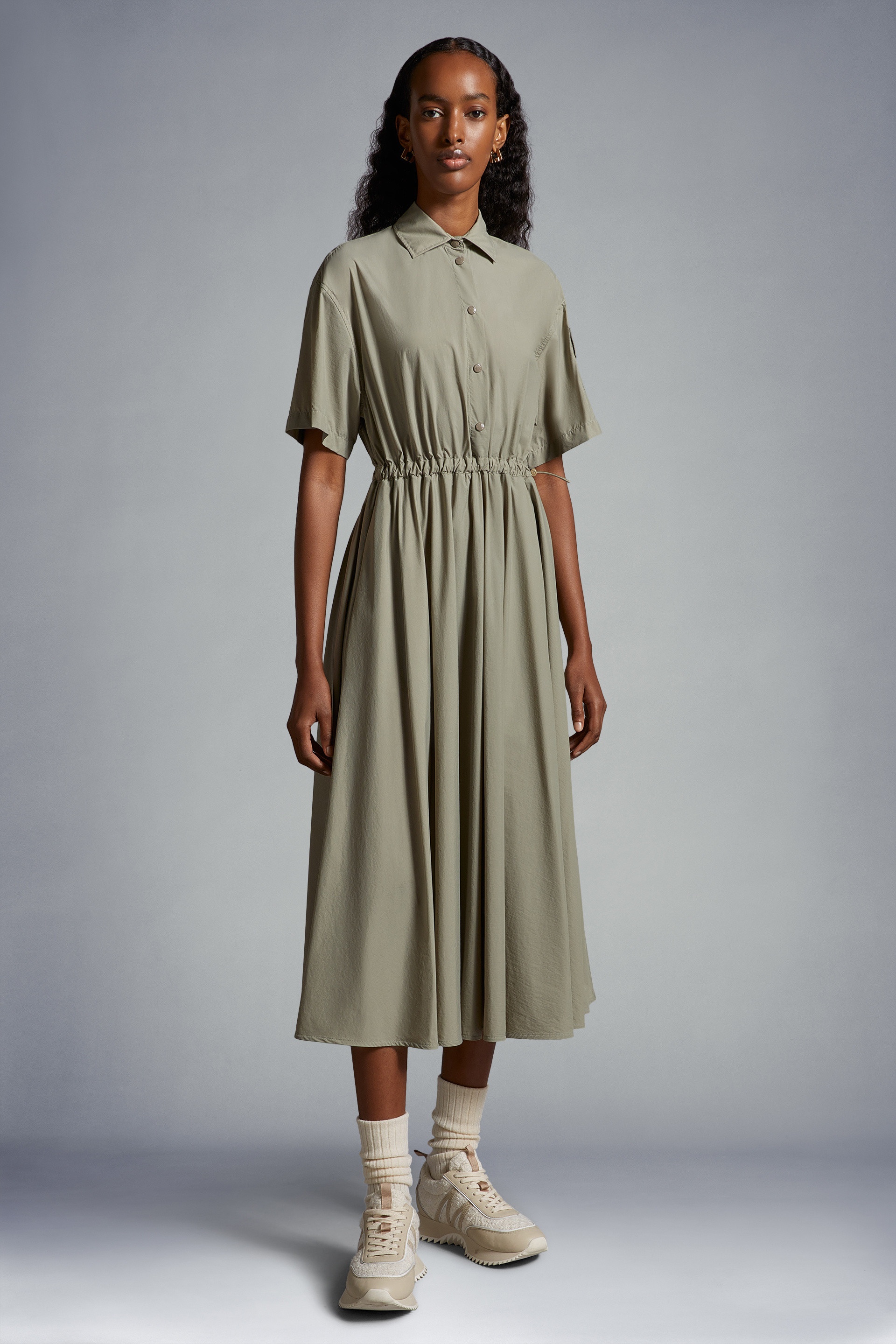 Moncler Poplin Midi Shirt Dress | REVERSIBLE
