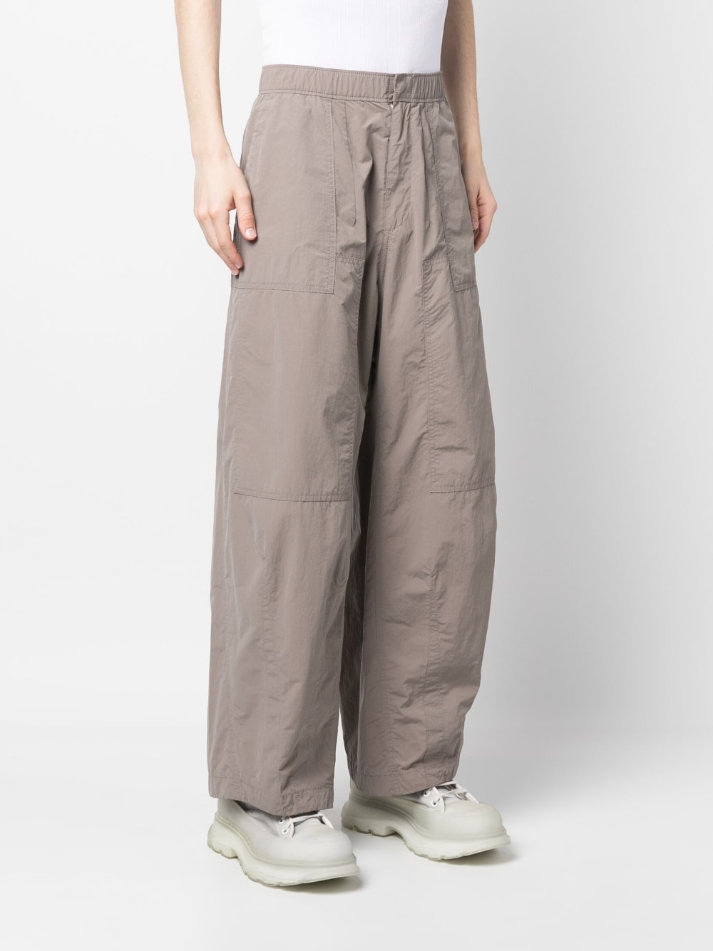 drawstring cotton trousers - 3