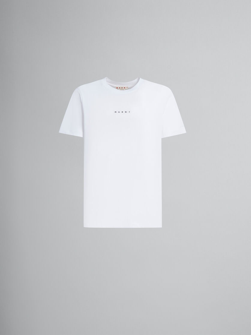 WHITE BIO COTTON T-SHIRT WITH LOGO - 1