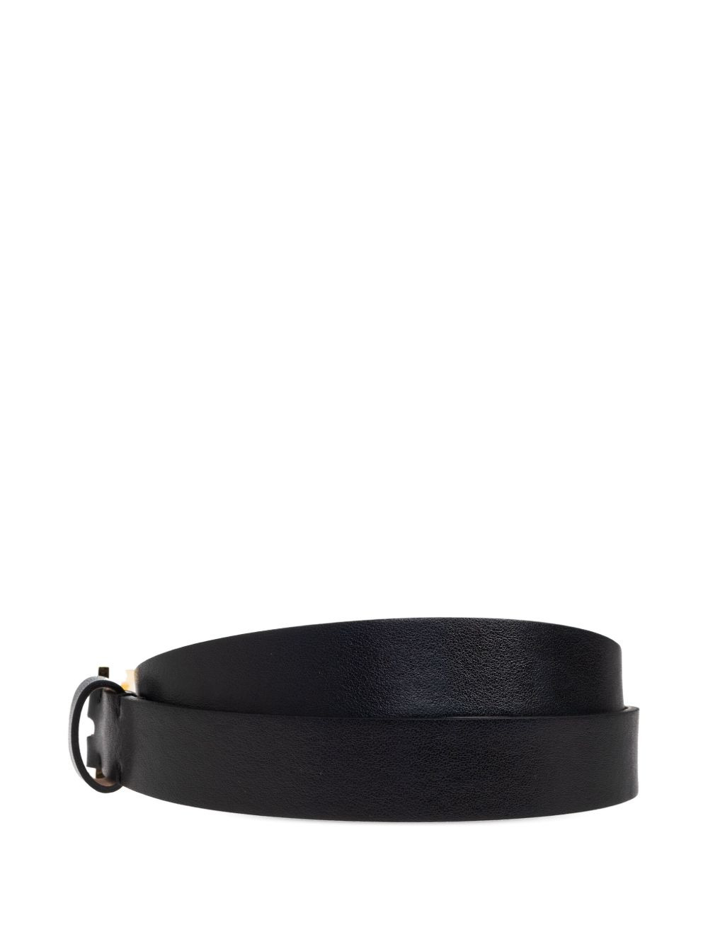 wide-buckle leather belt - 2