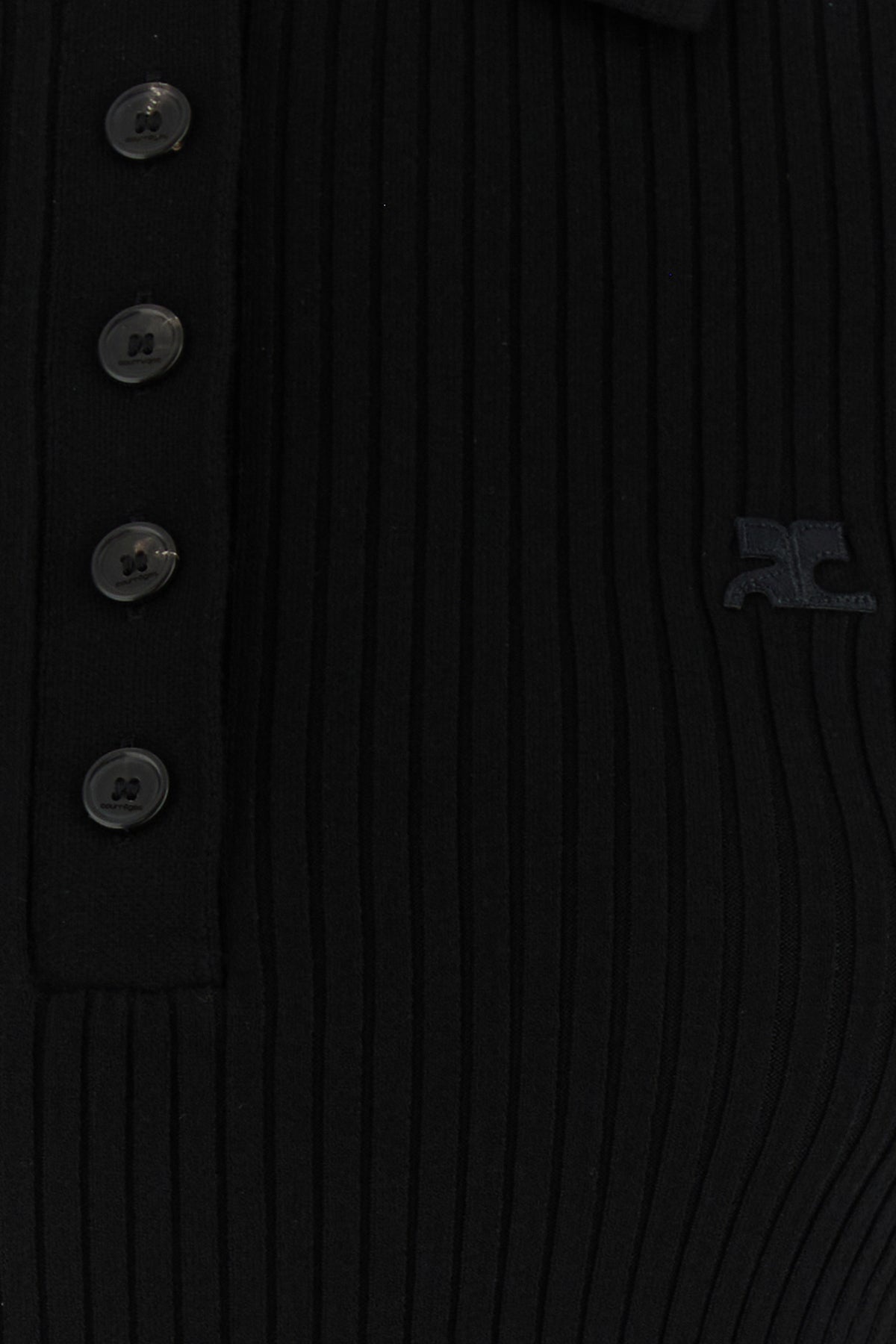 Black viscose blend polo shirt - 3