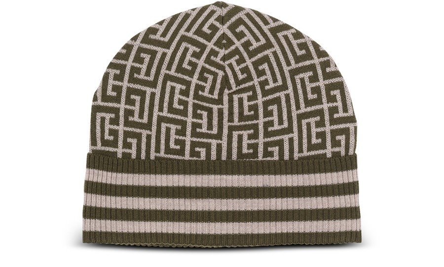 Monogrammed embroidered wool hat - 1