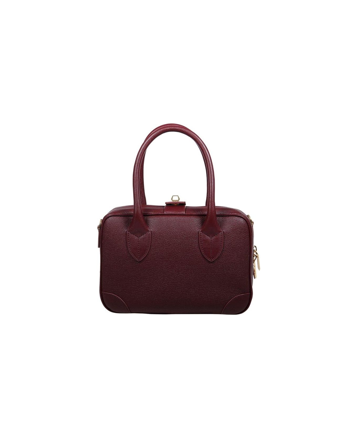 'vita' Burgundy Leather Top Box - 2