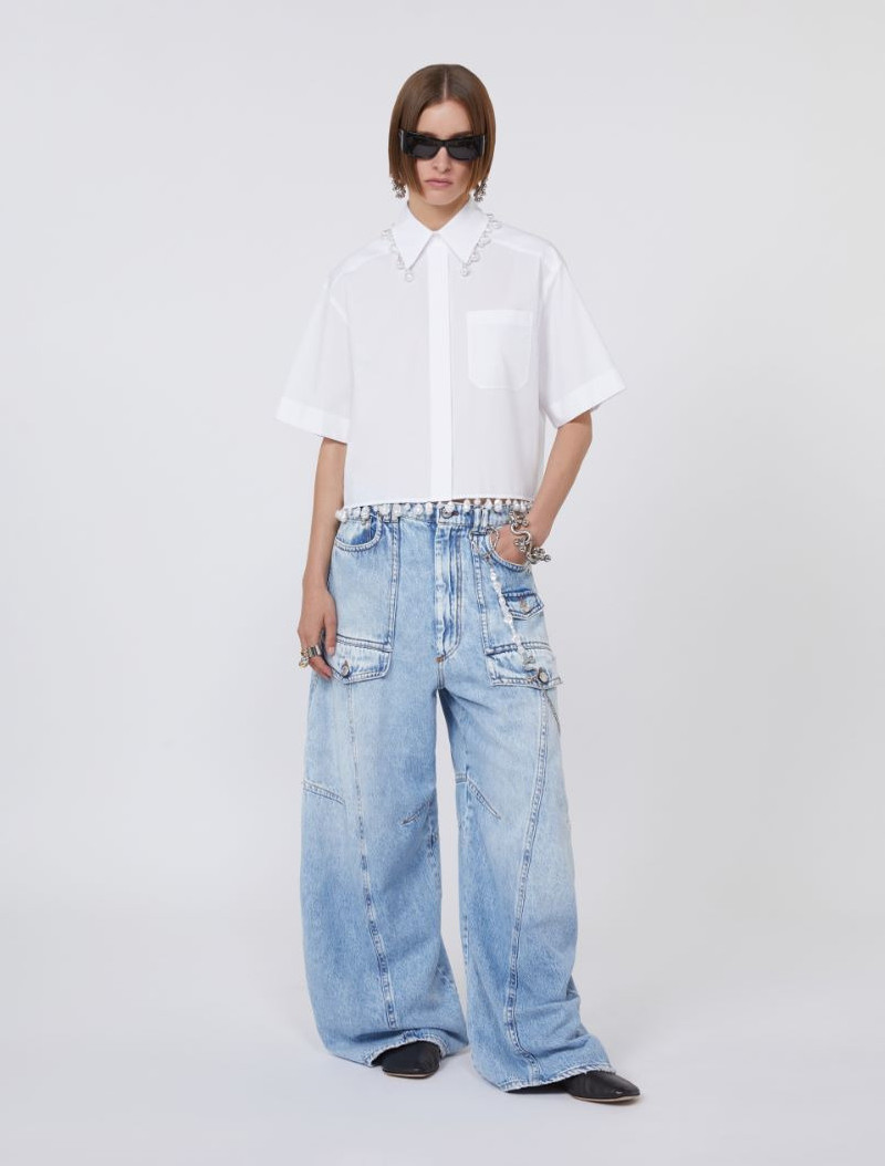 Sportmax Boxy cotton shirt - optical white outlook