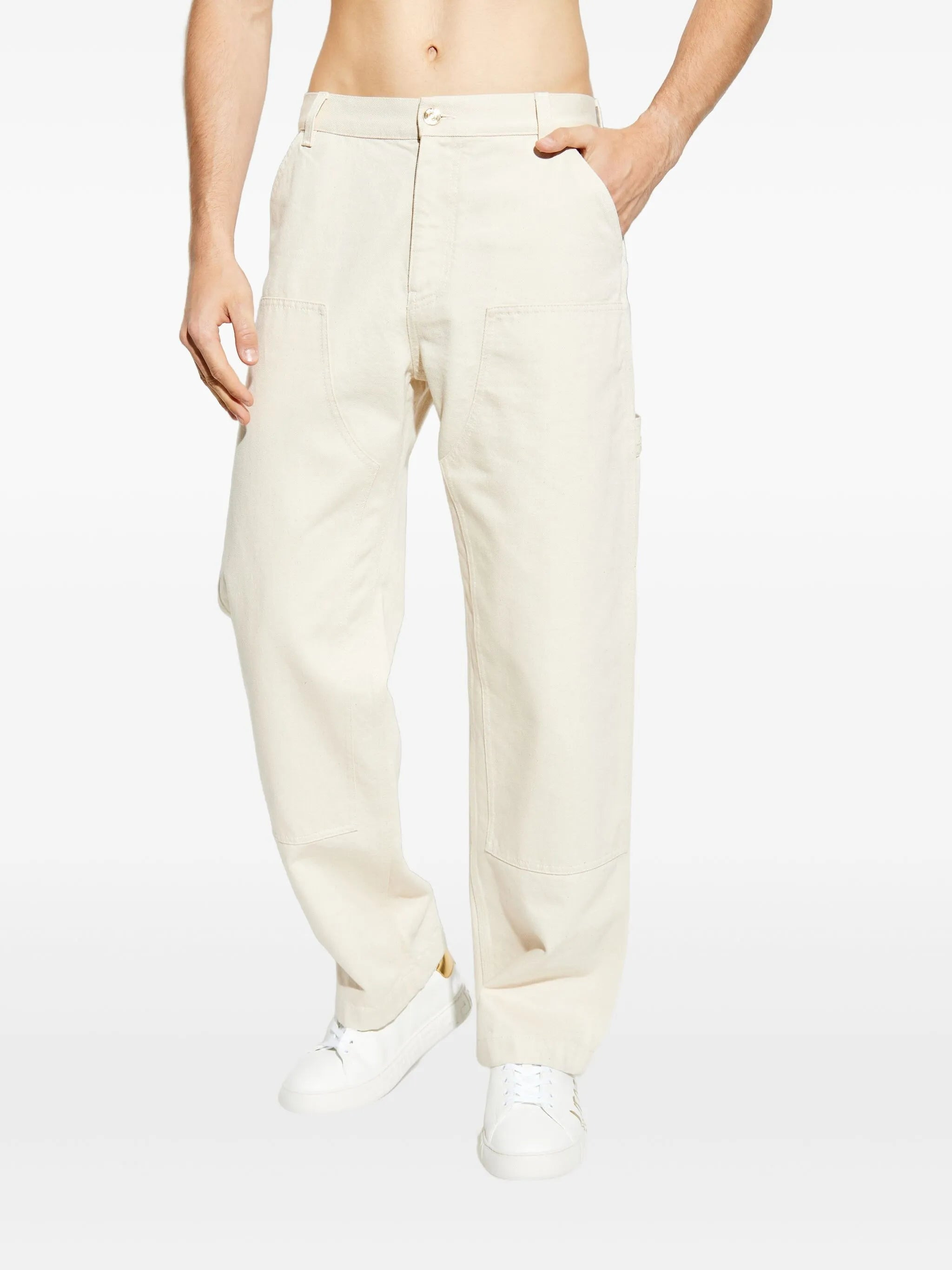 logo-patch utility trousers - 3