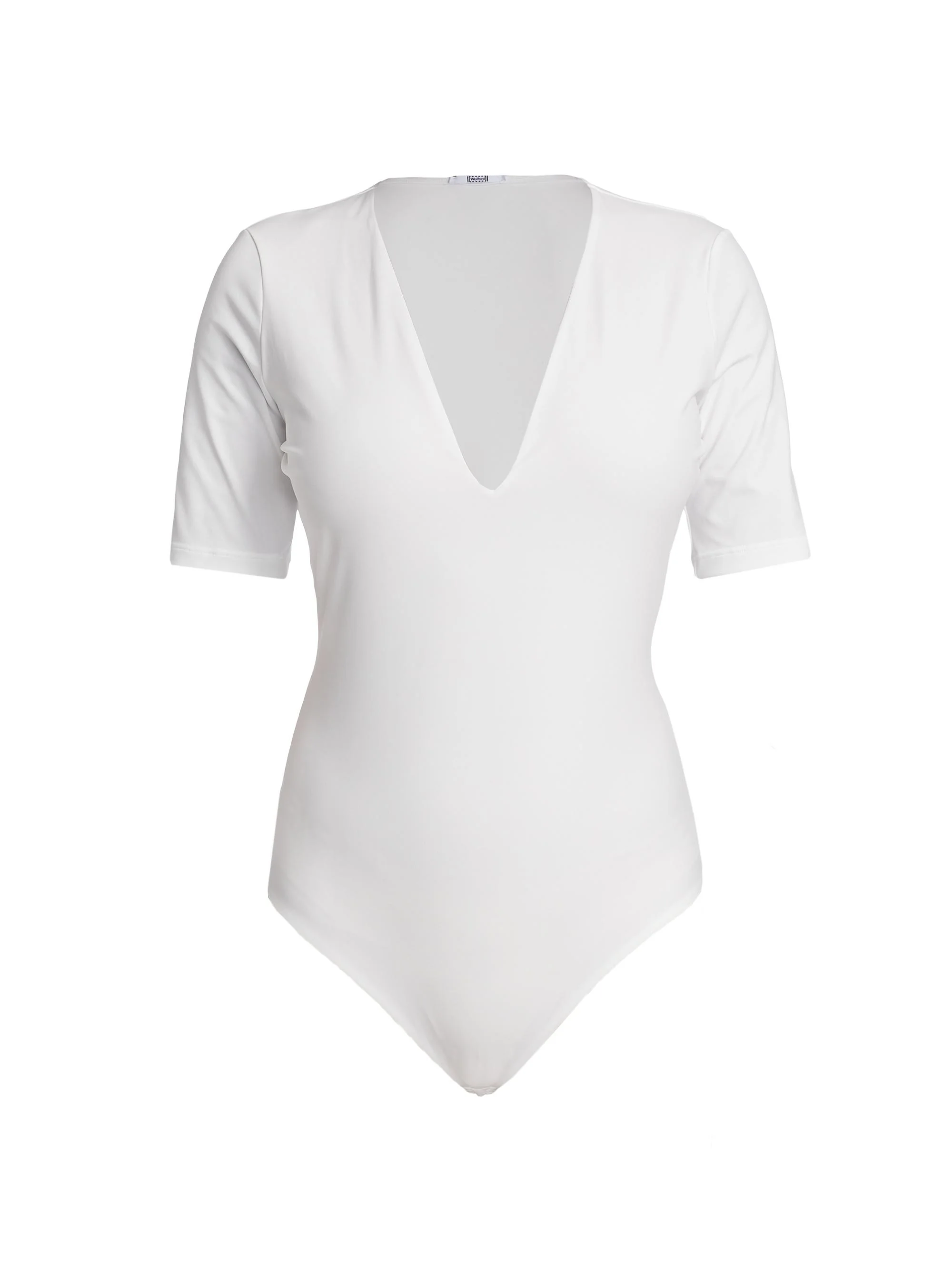Women's Deep V-Neck String Bodysuit - White - 1