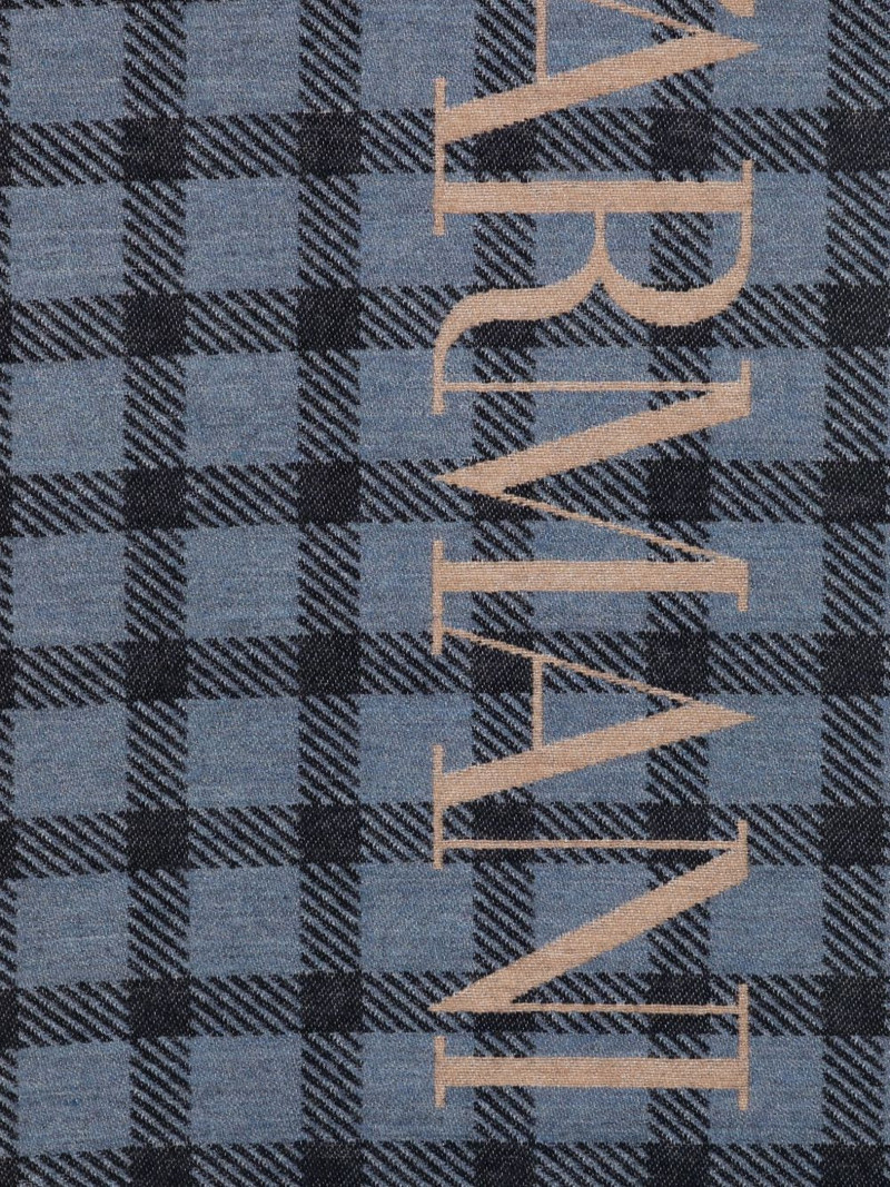EMPORIO ARMANI check-pattern logo scarf outlook