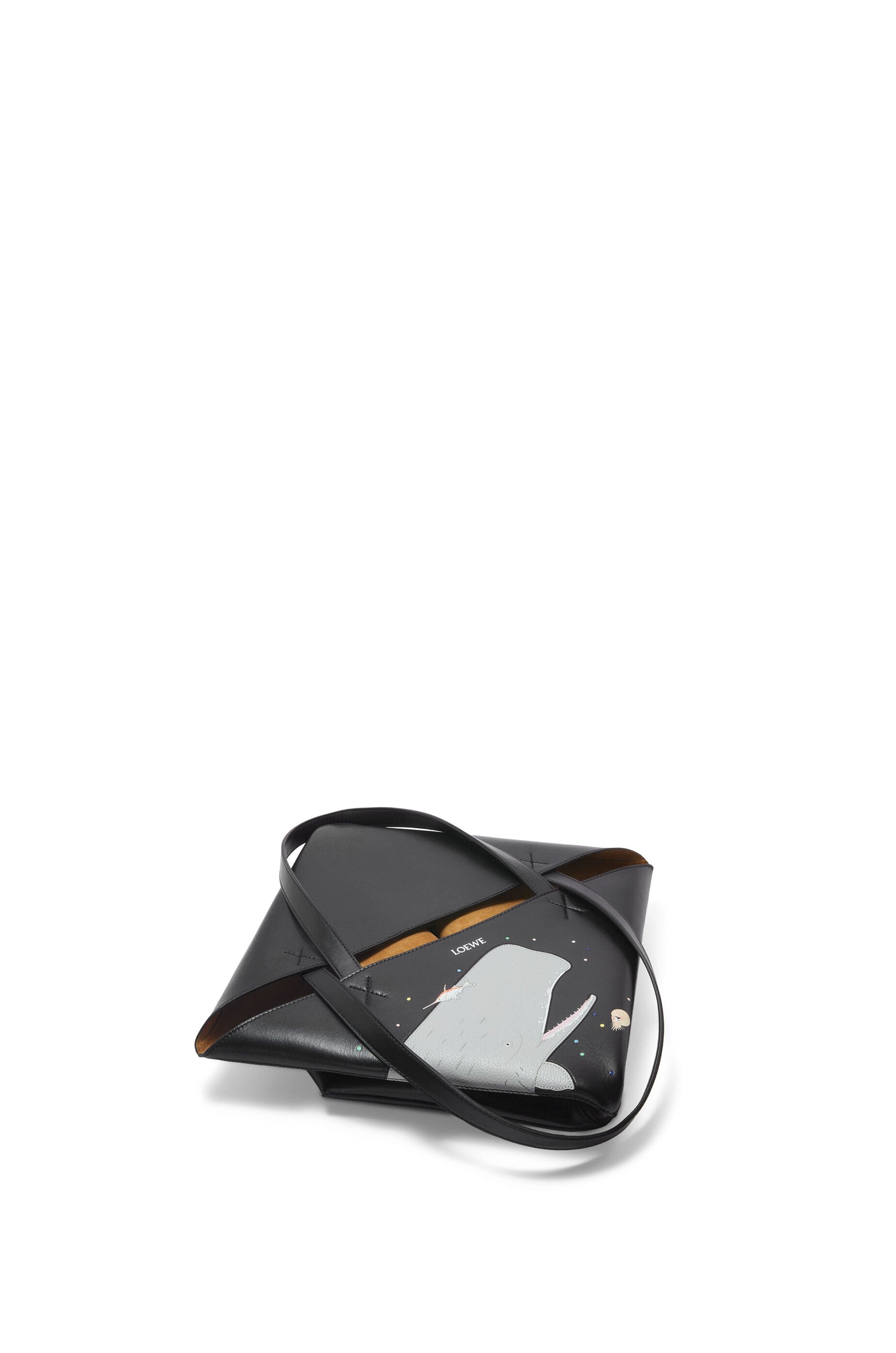 Whale large Puzzle Fold tote in shiny calfskin - 4